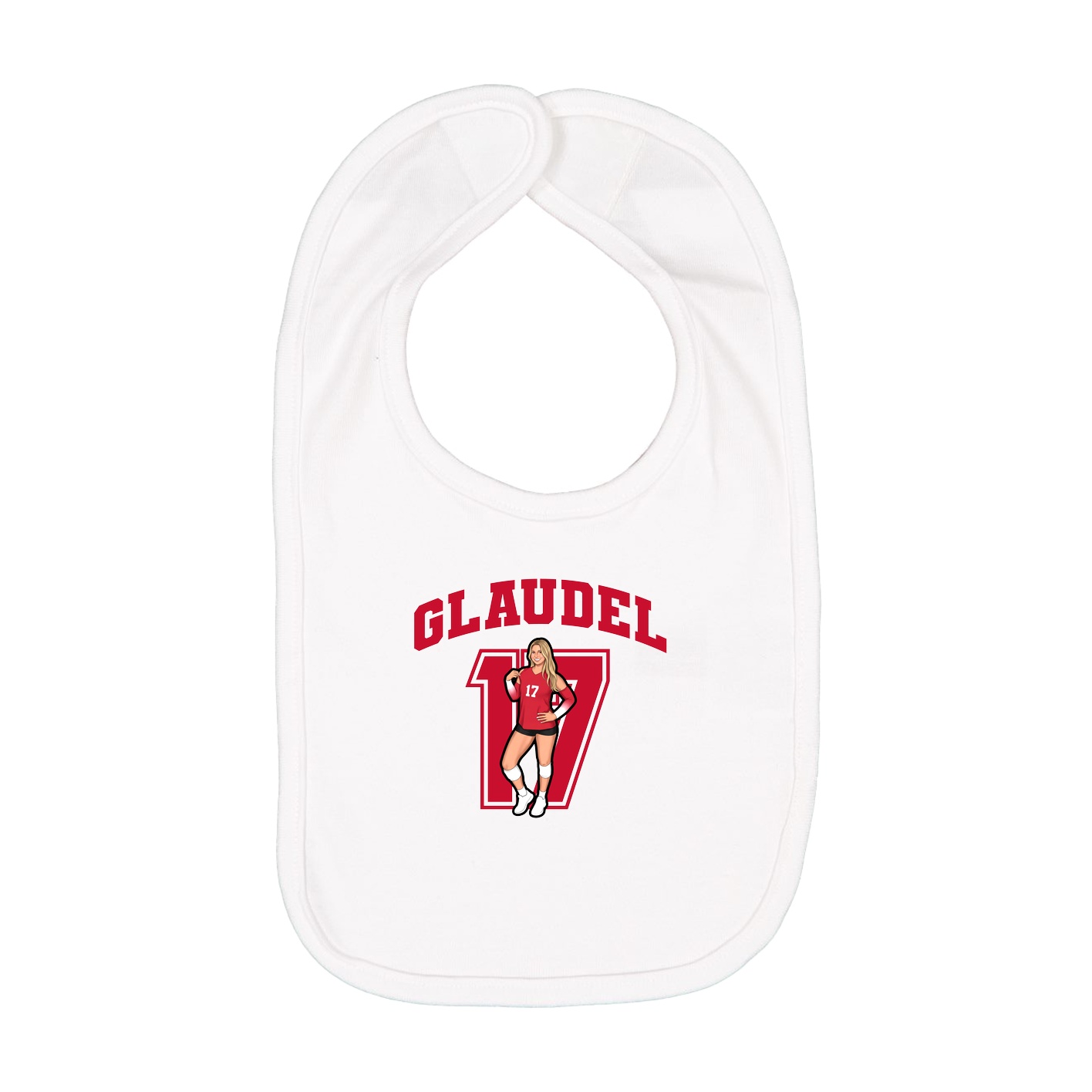 Infant Bib — Number in White