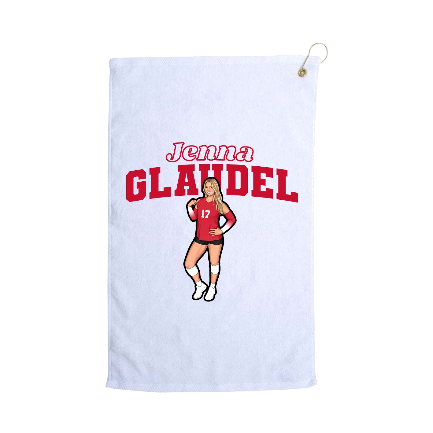 Golf Towel — Name Arch in White
