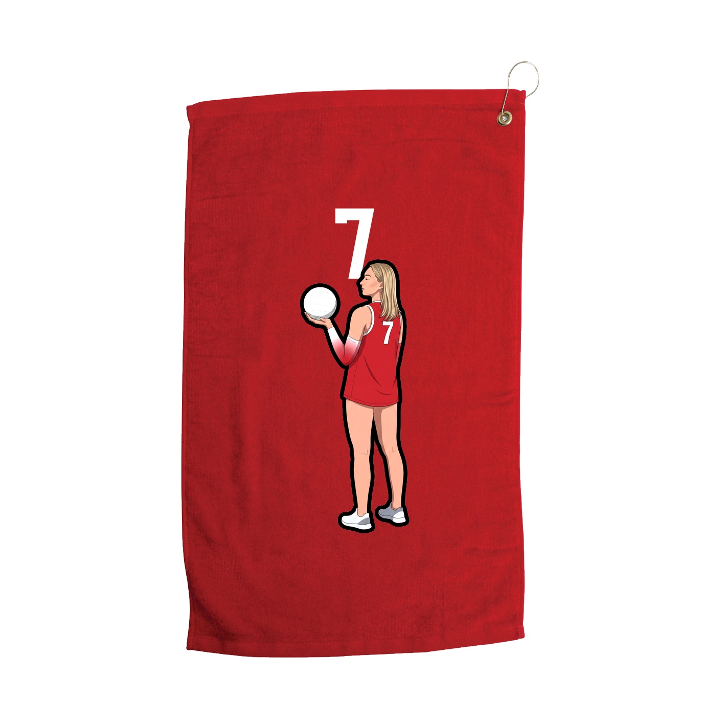 Golf Towel — Number Top in Red