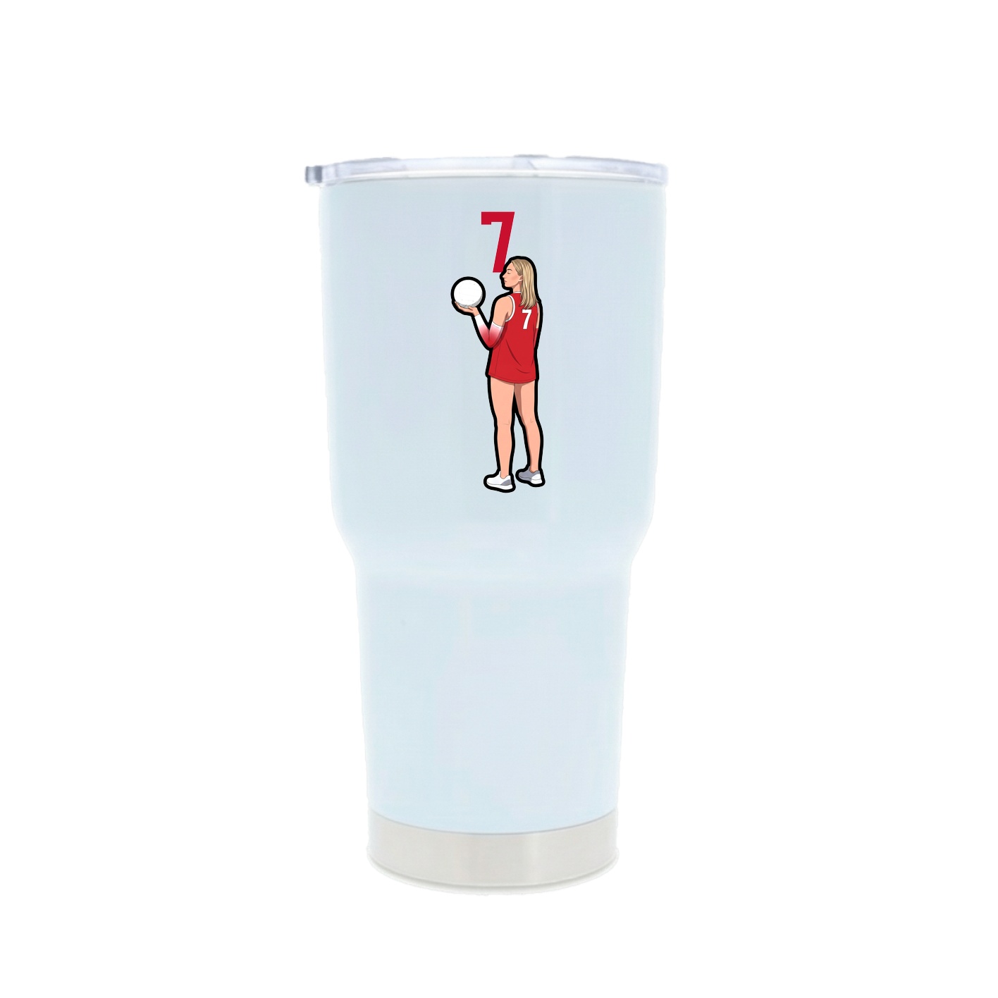 30oz Stainless Steel Tumbler — Number Top in White
