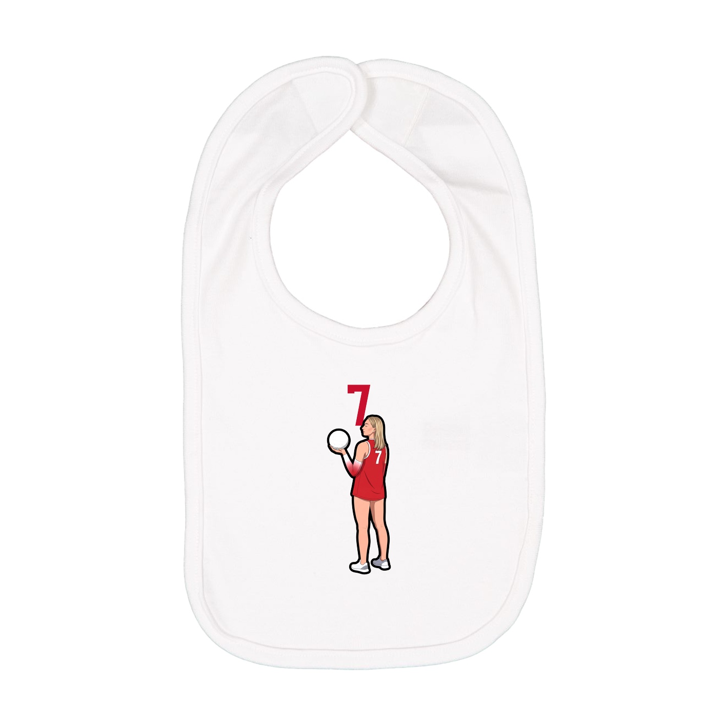 Infant Bib — Number Top in White