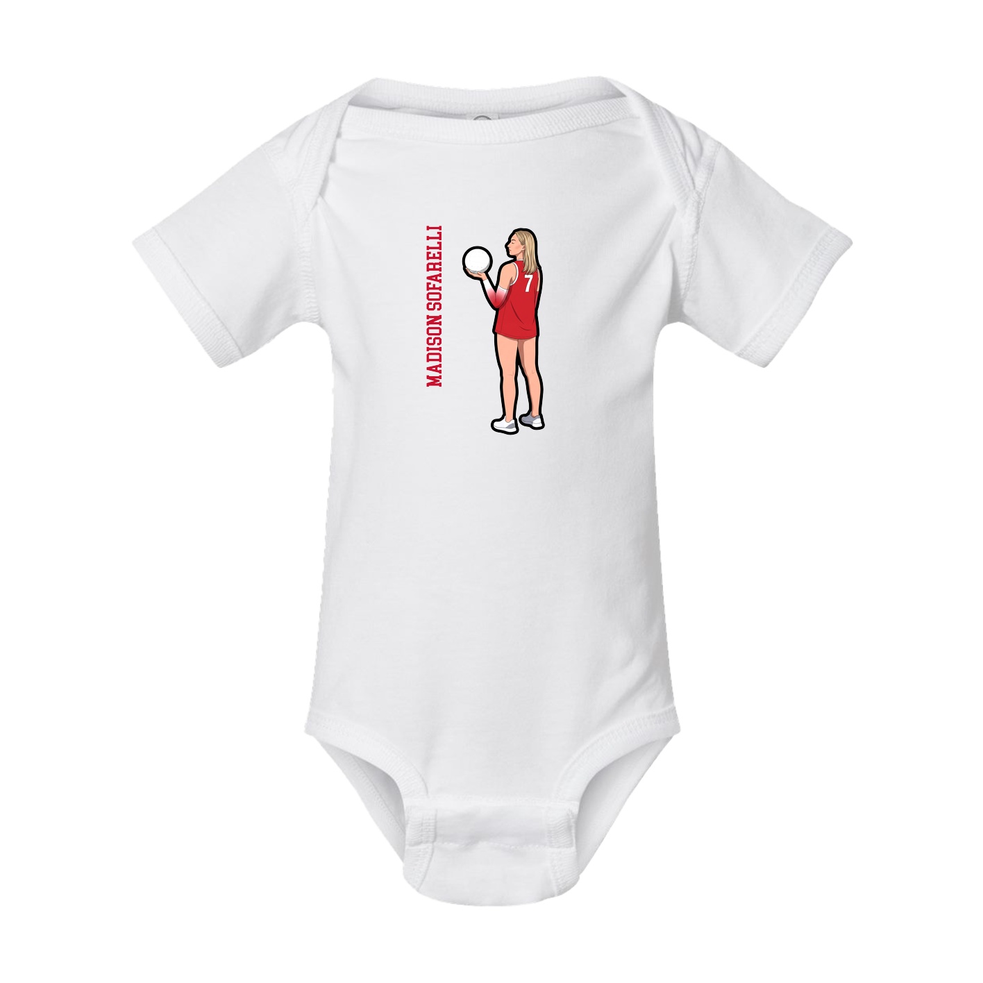 Baby Onesie — Name Vertical in White