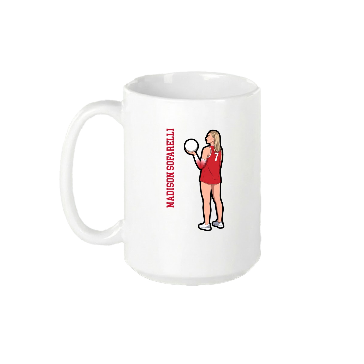 15oz Coffee Mug — Name Vertical in White