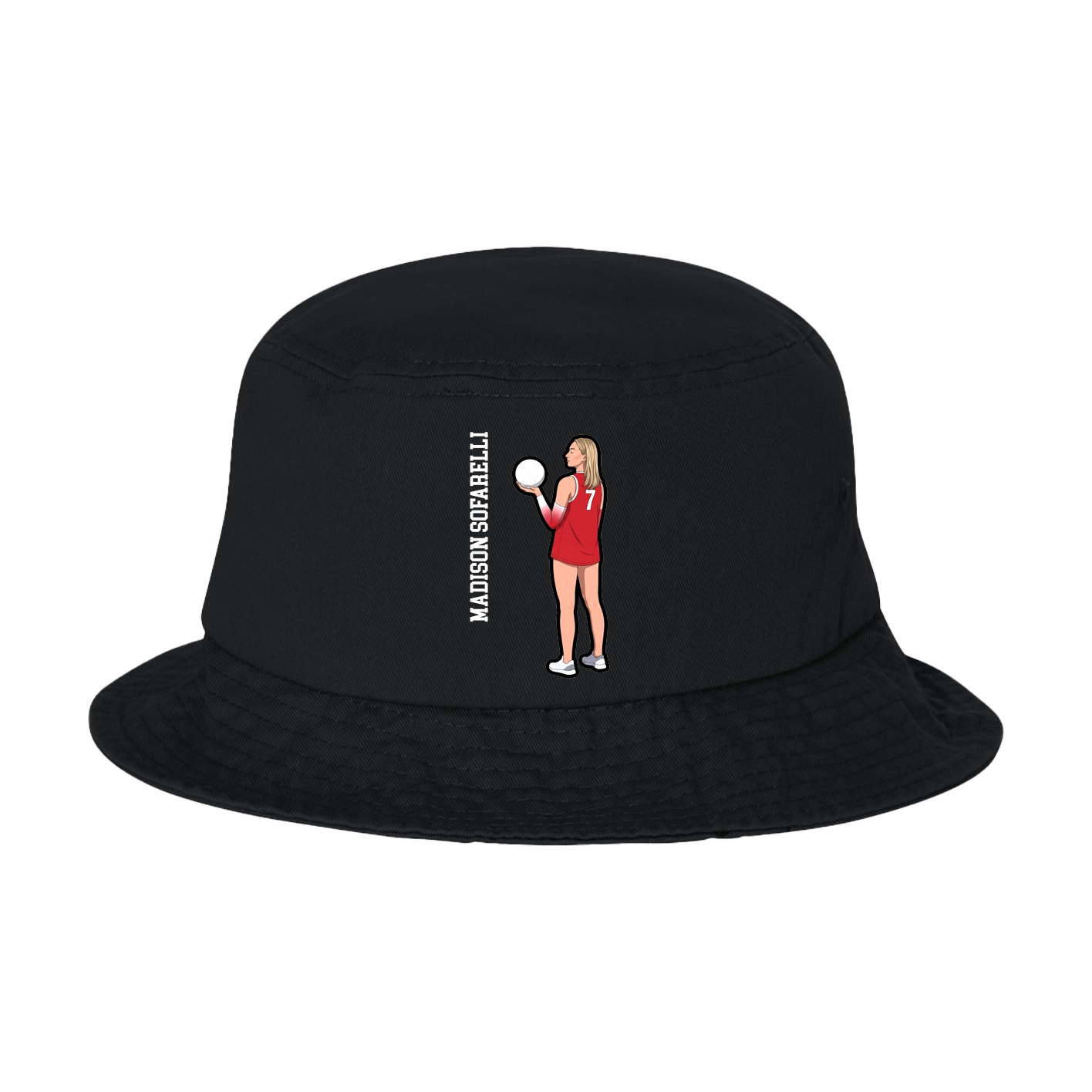Bucket Cap — Name Vertical in Black