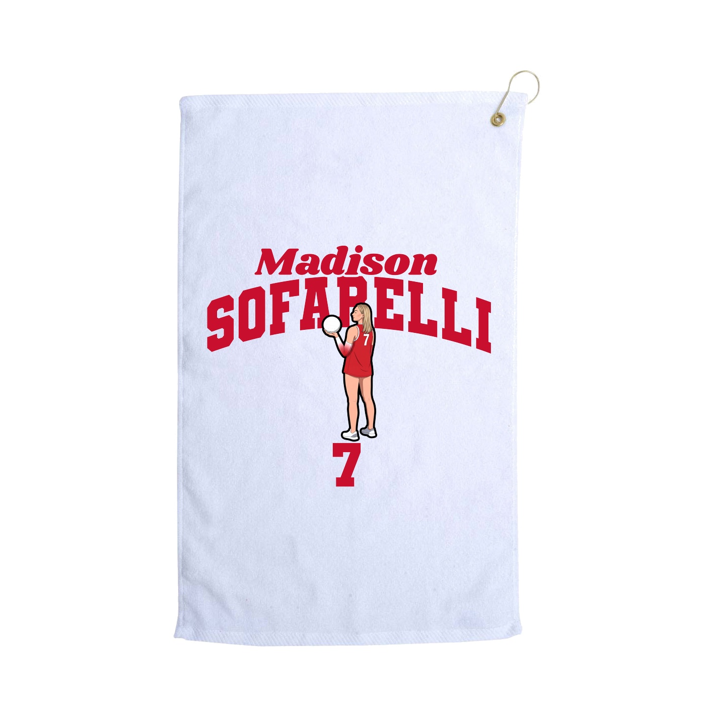 Golf Towel — Signature Arch in White