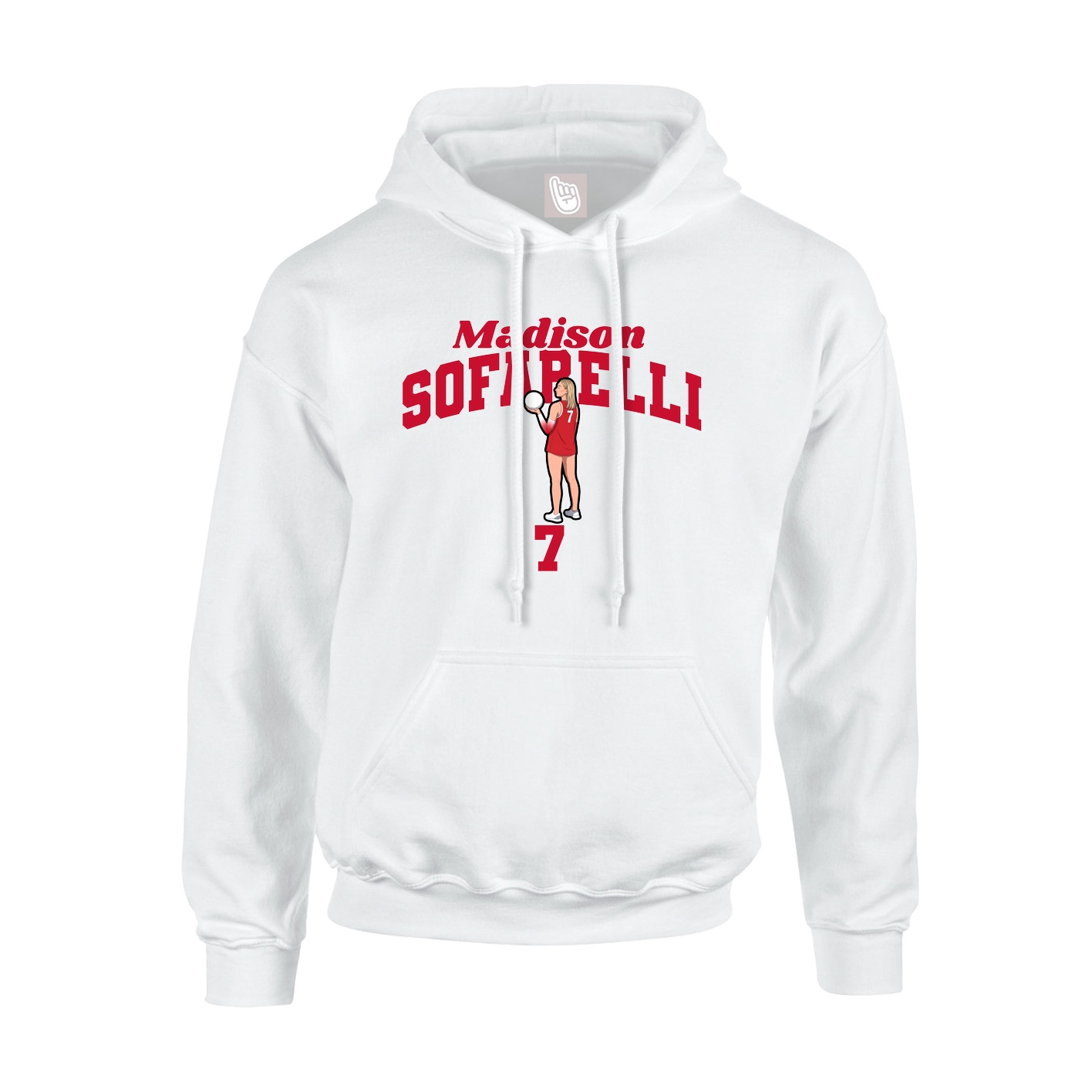 Hoodie — Signature Arch in White