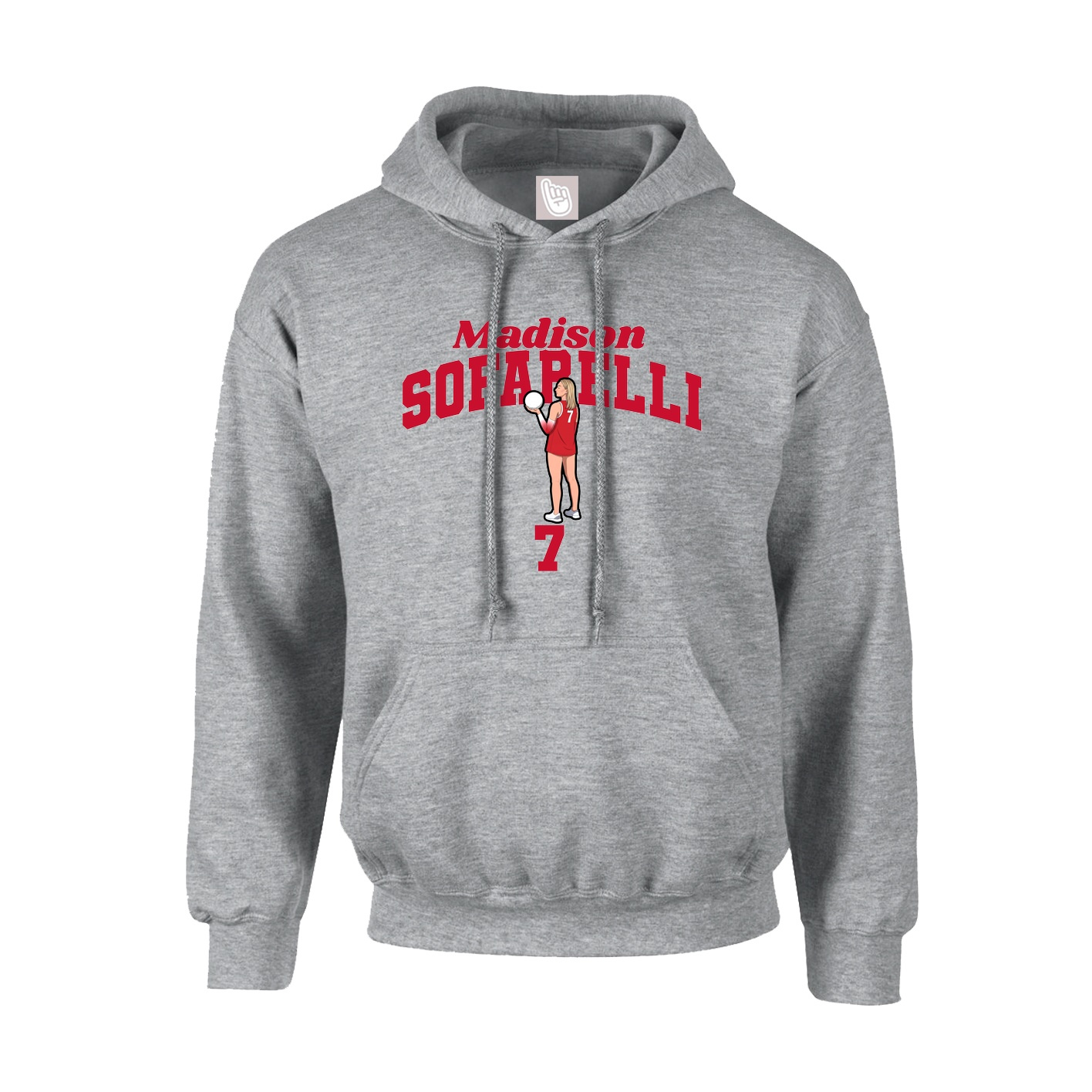 Youth Hoodie — Signature Arch in Grey
