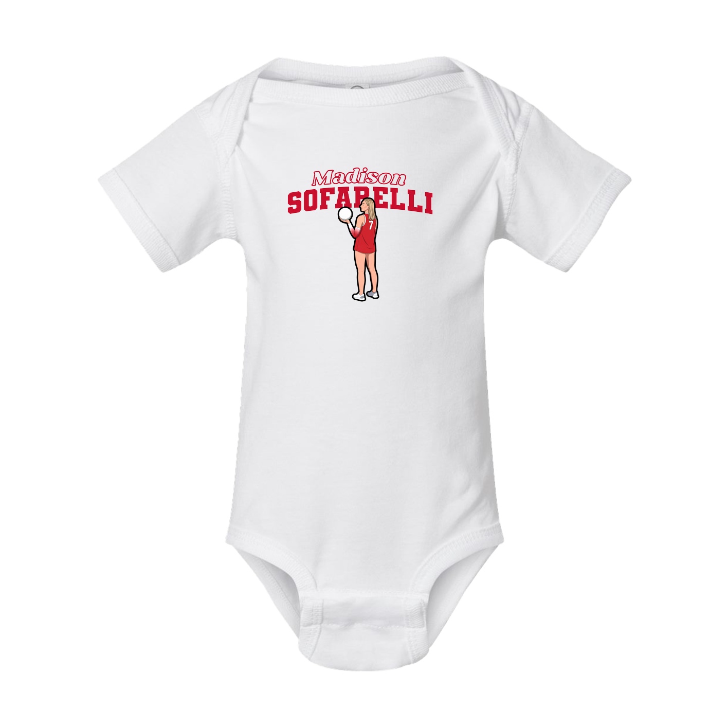 Baby Onesie — Name Arch in White