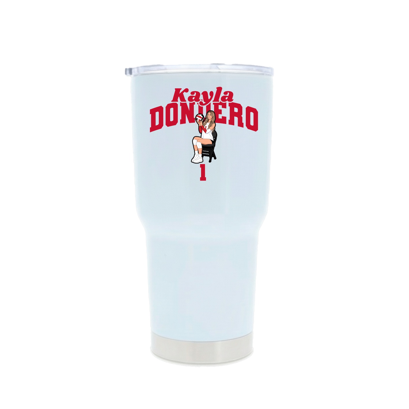 30oz Stainless Steel Tumbler — Signature Arch in White