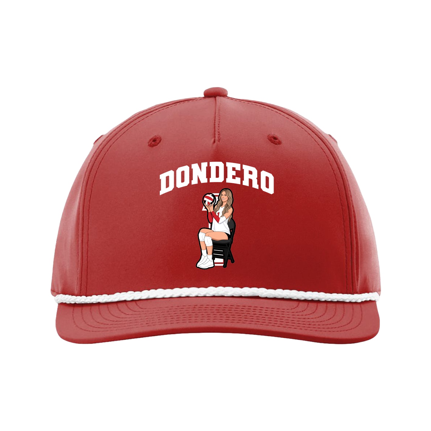 Five-Panel Classic Rope Cap — Number in Red