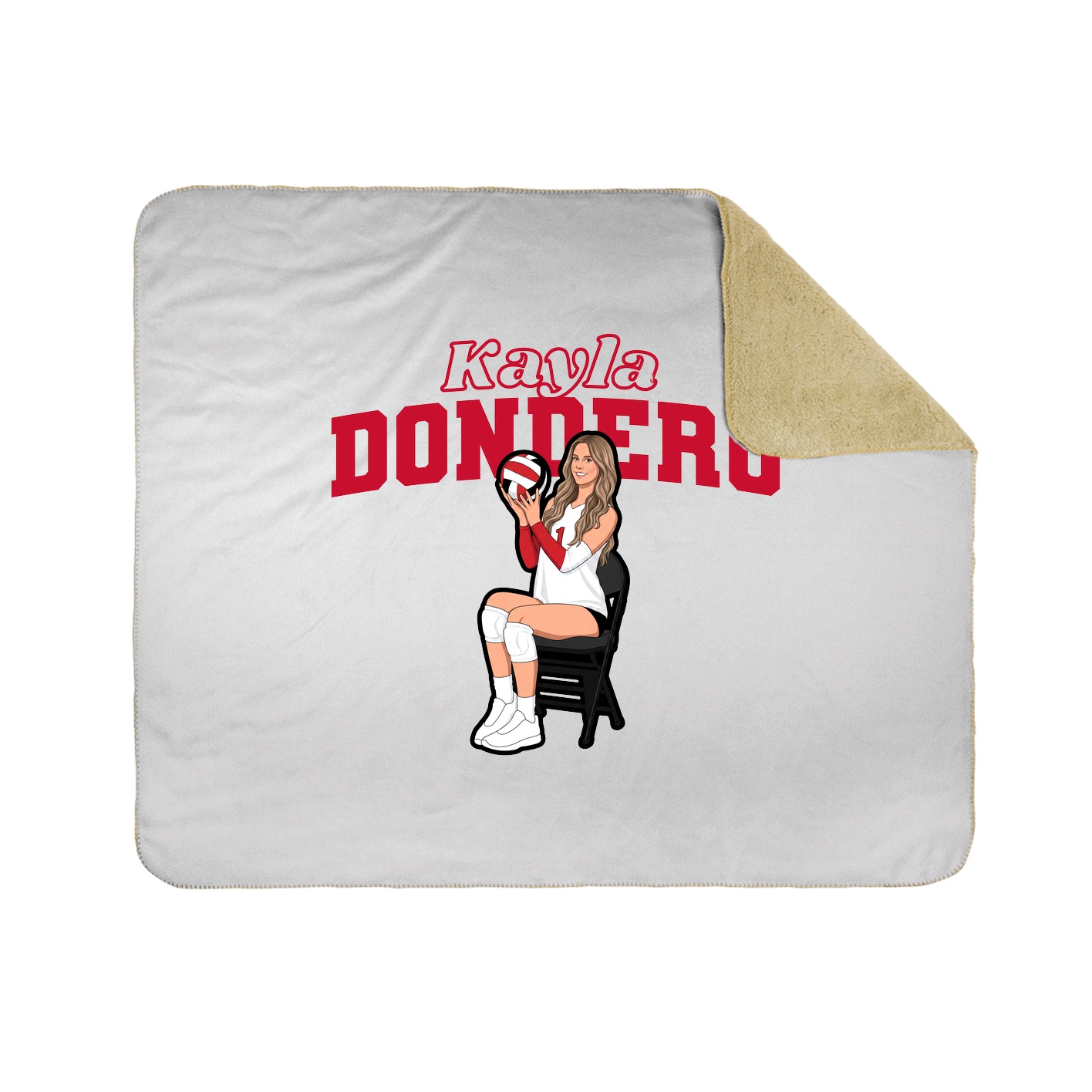 Throw Blanket — Name Arch in White