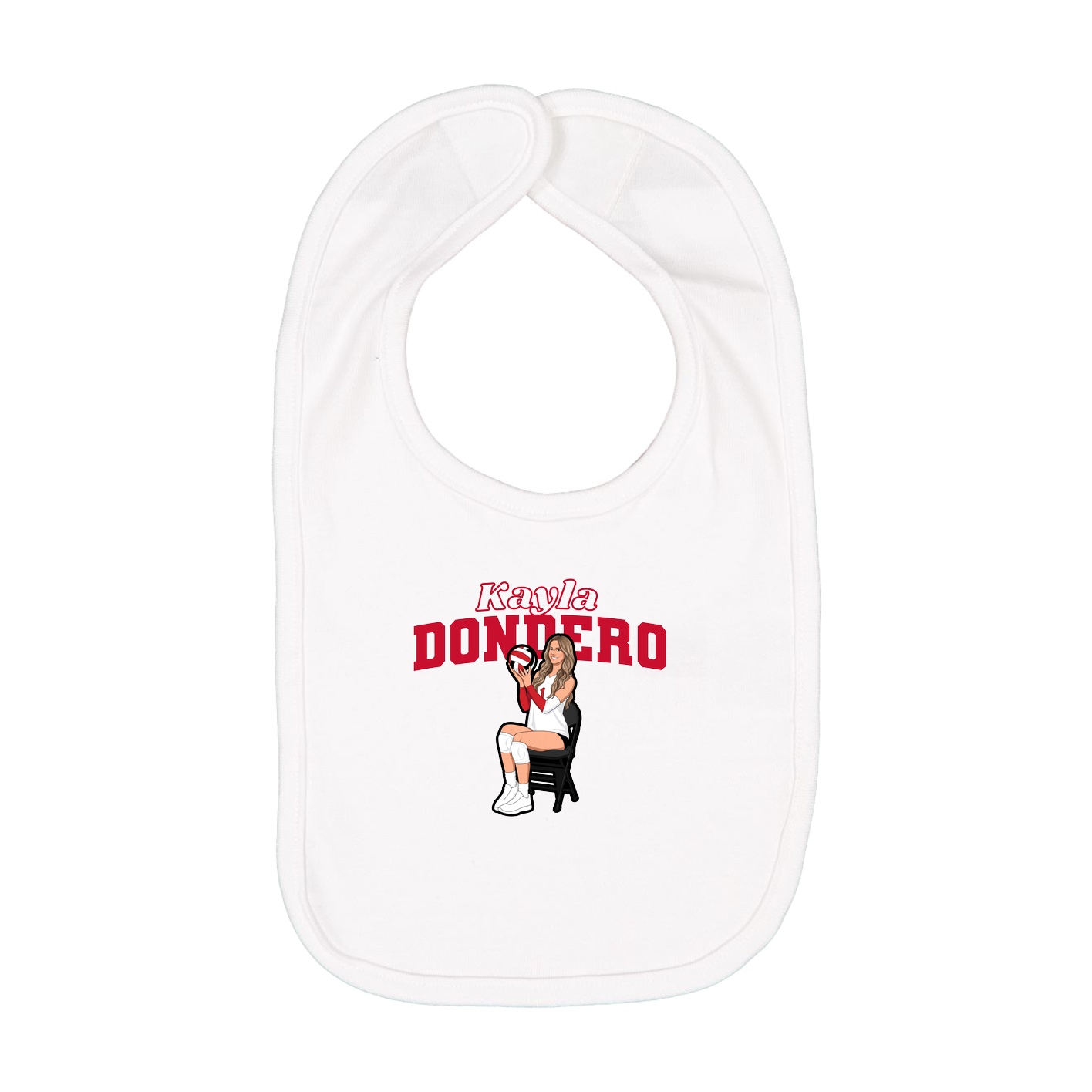 Infant Bib — Name Arch in White
