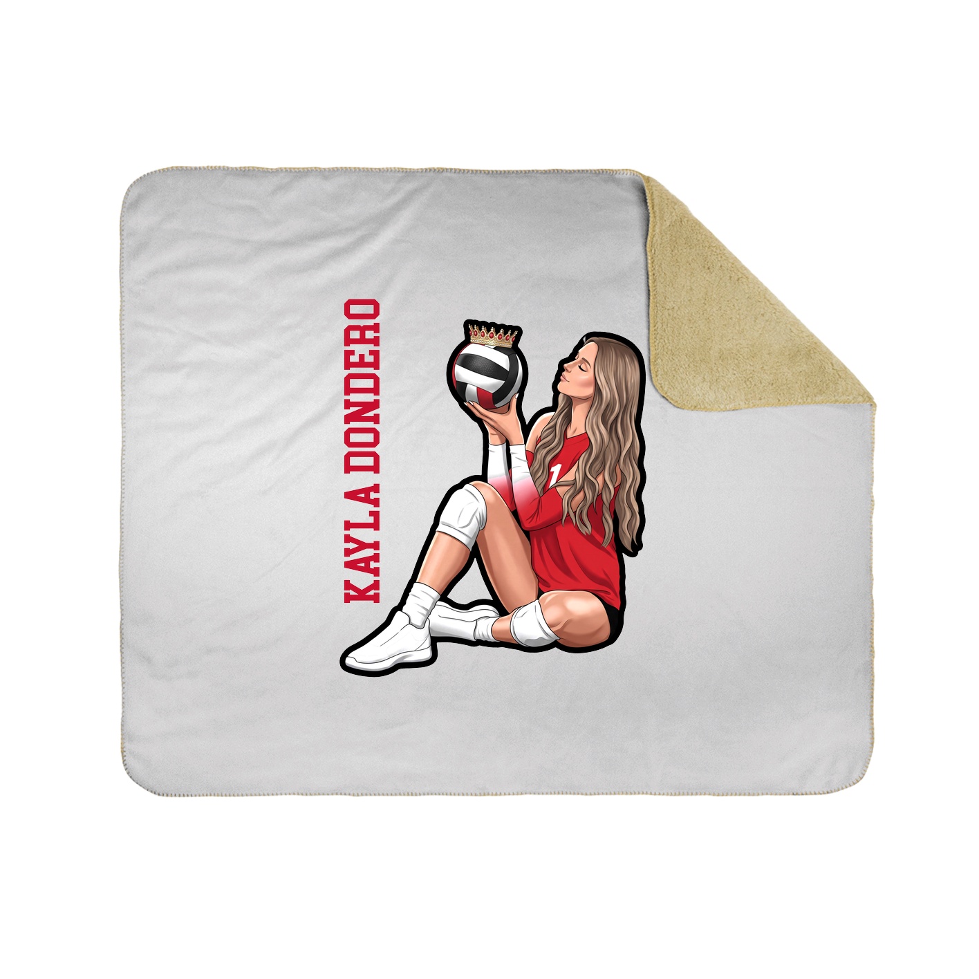 Throw Blanket — Name Vertical in White