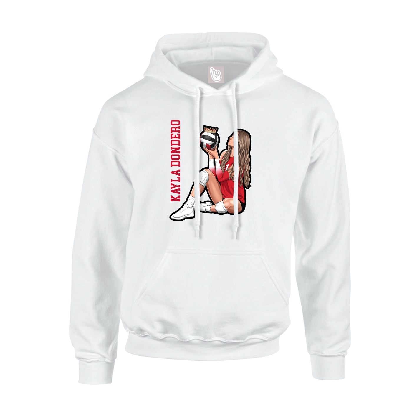 Youth Hoodie — Name Vertical in White
