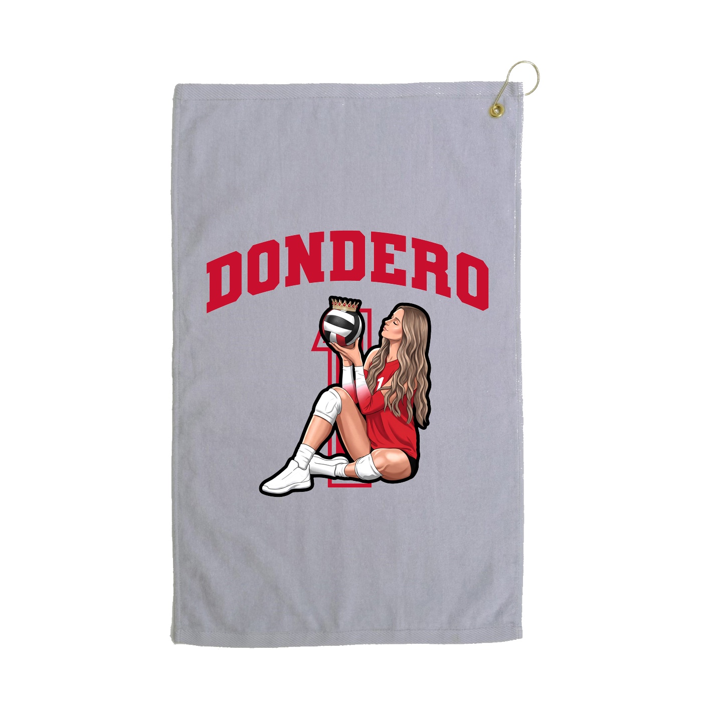Golf Towel — Number in Grey