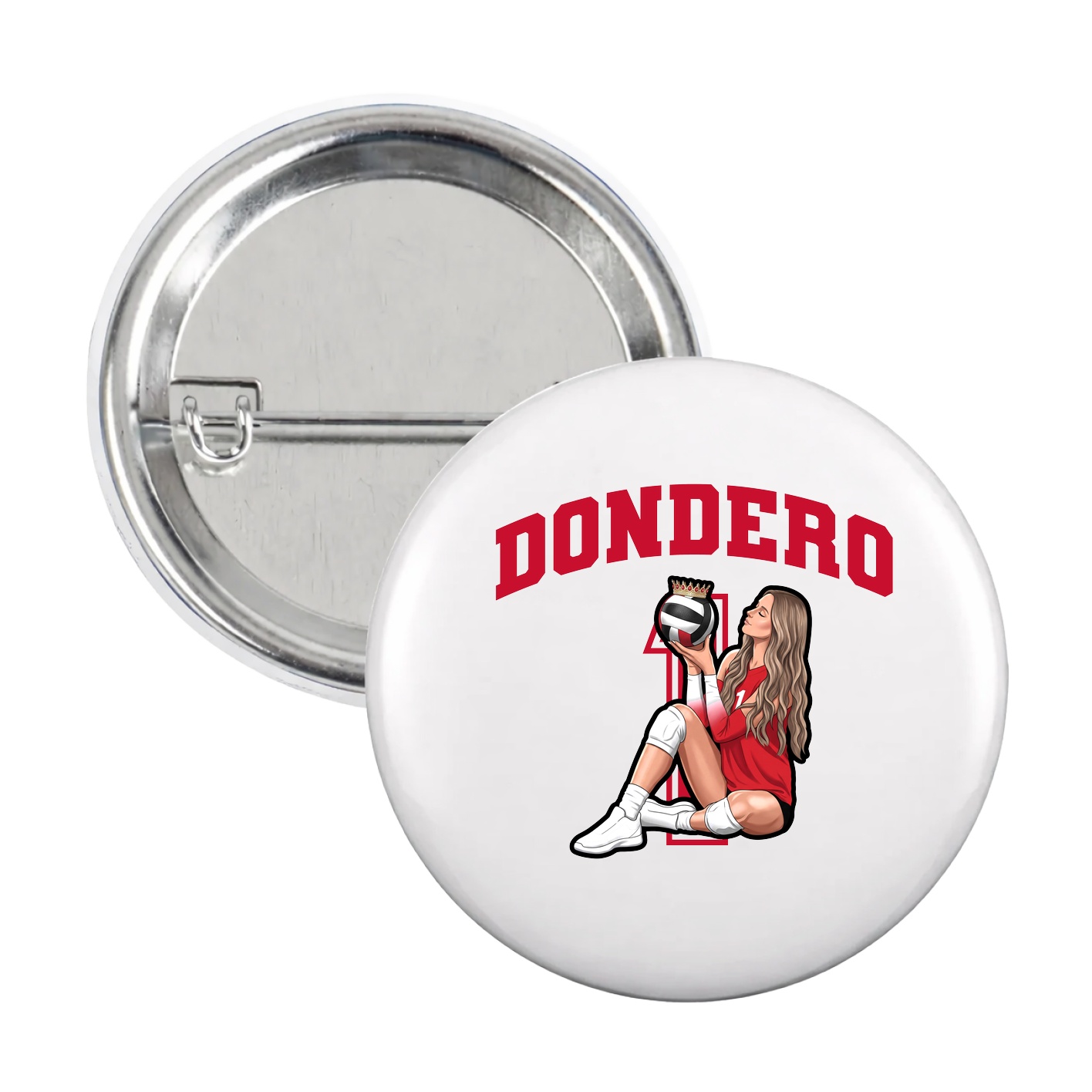 Game Day Button — Number in White