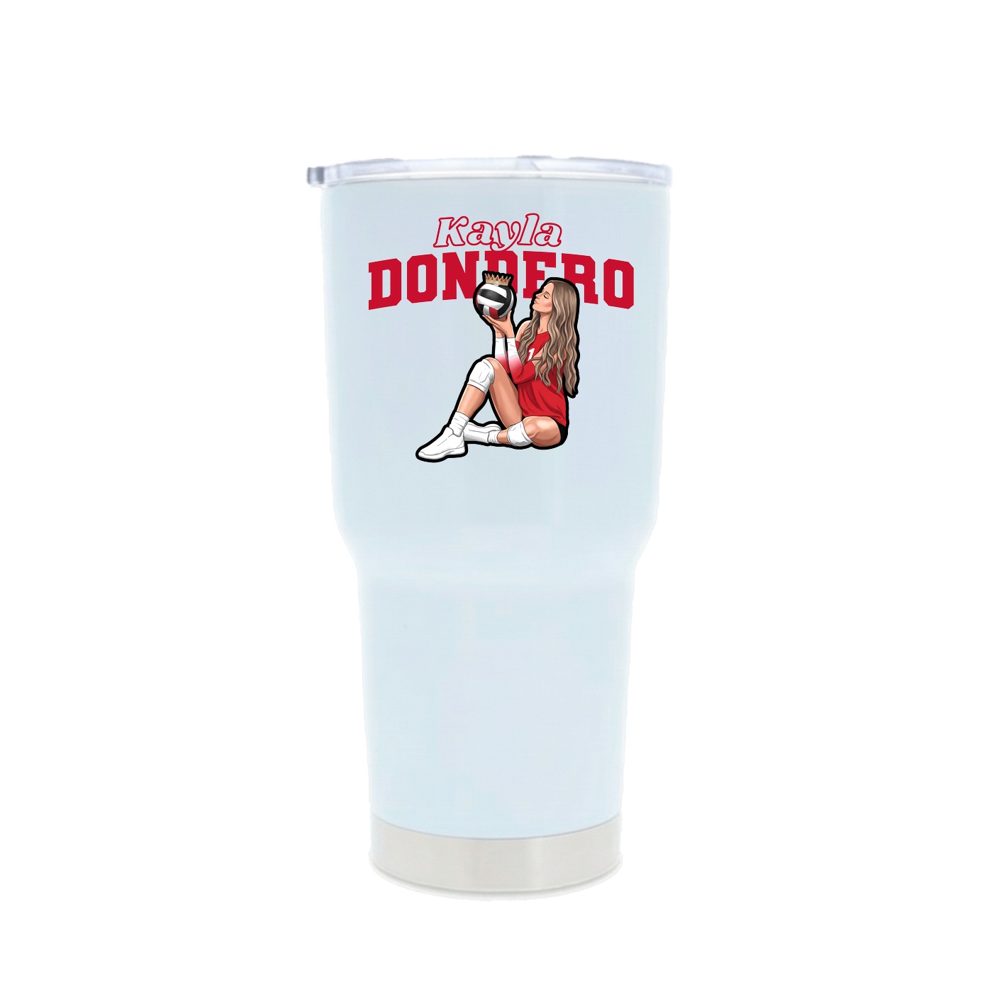 30oz Stainless Steel Tumbler — Name Arch in White