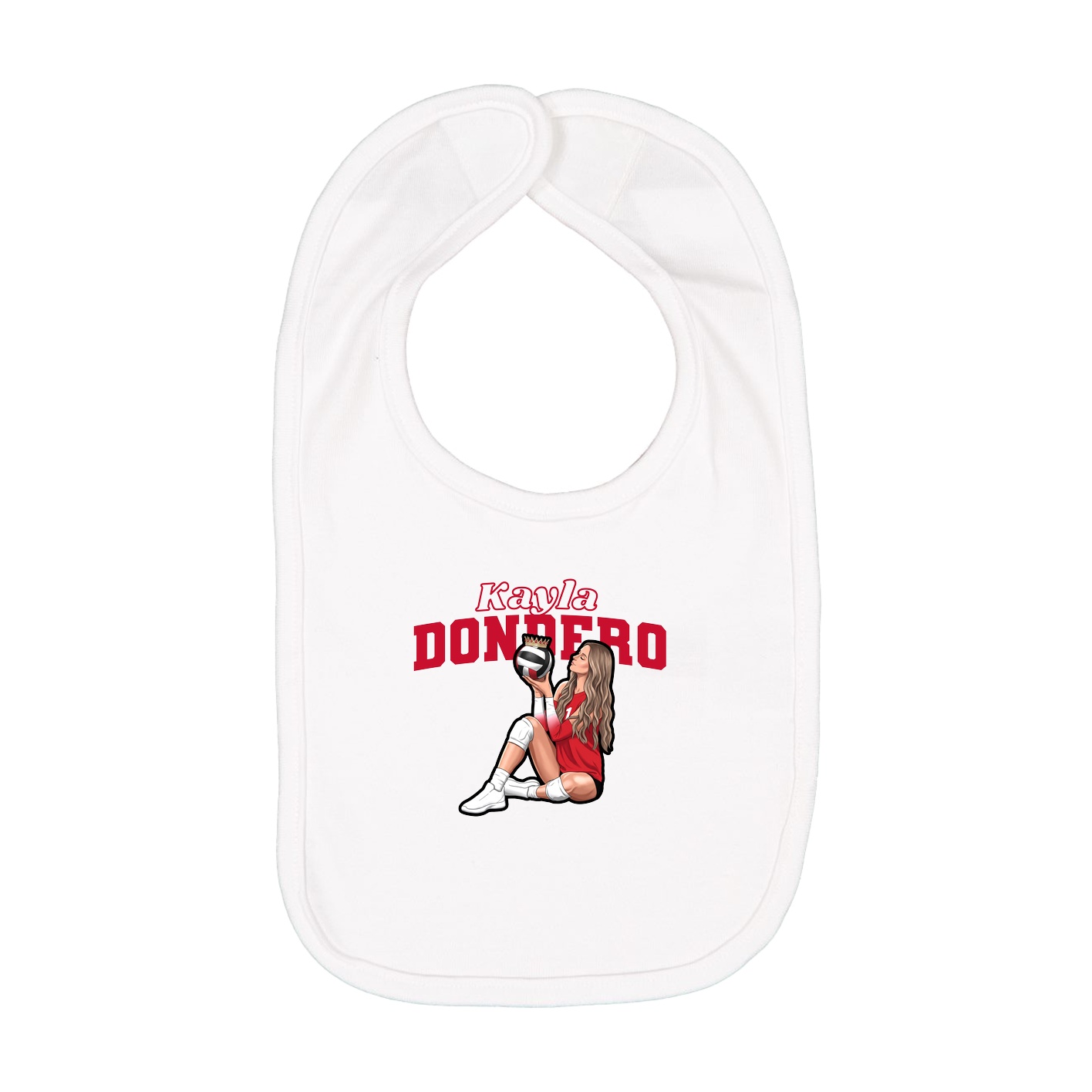 Infant Bib — Name Arch in White
