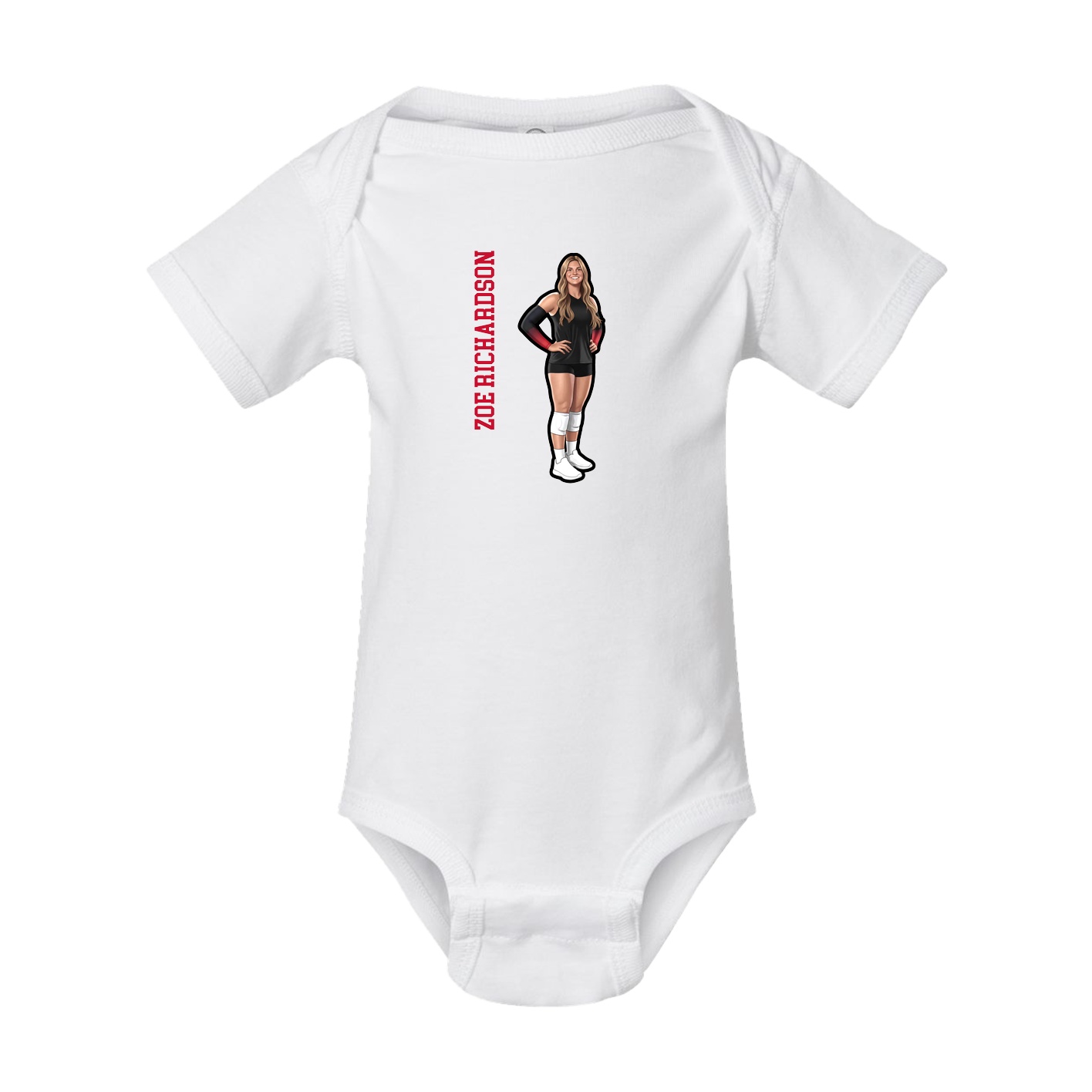 Baby Onesie — Name Vertical in White