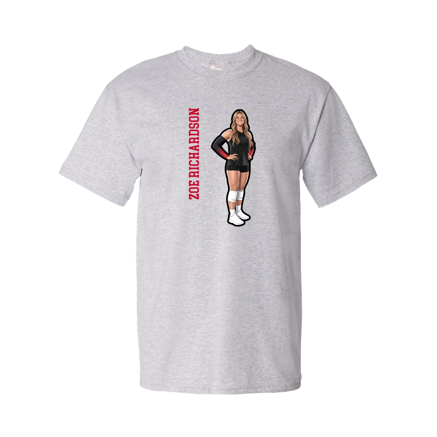 Youth Tee — Name Vertical in Grey