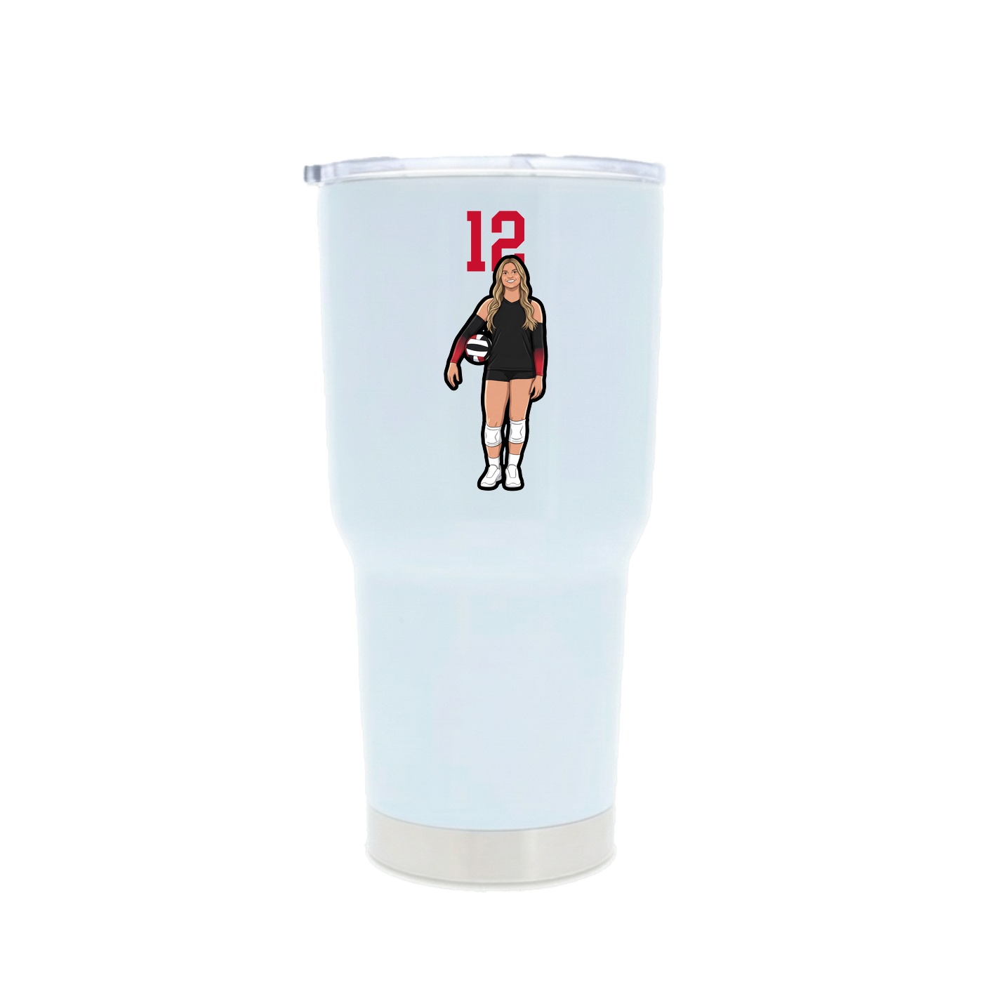 30oz Stainless Steel Tumbler — Number Top in White