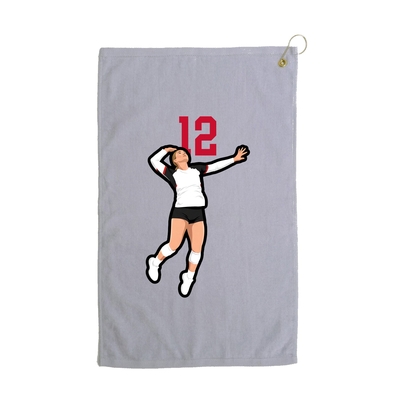 Golf Towel — Number Top in Grey