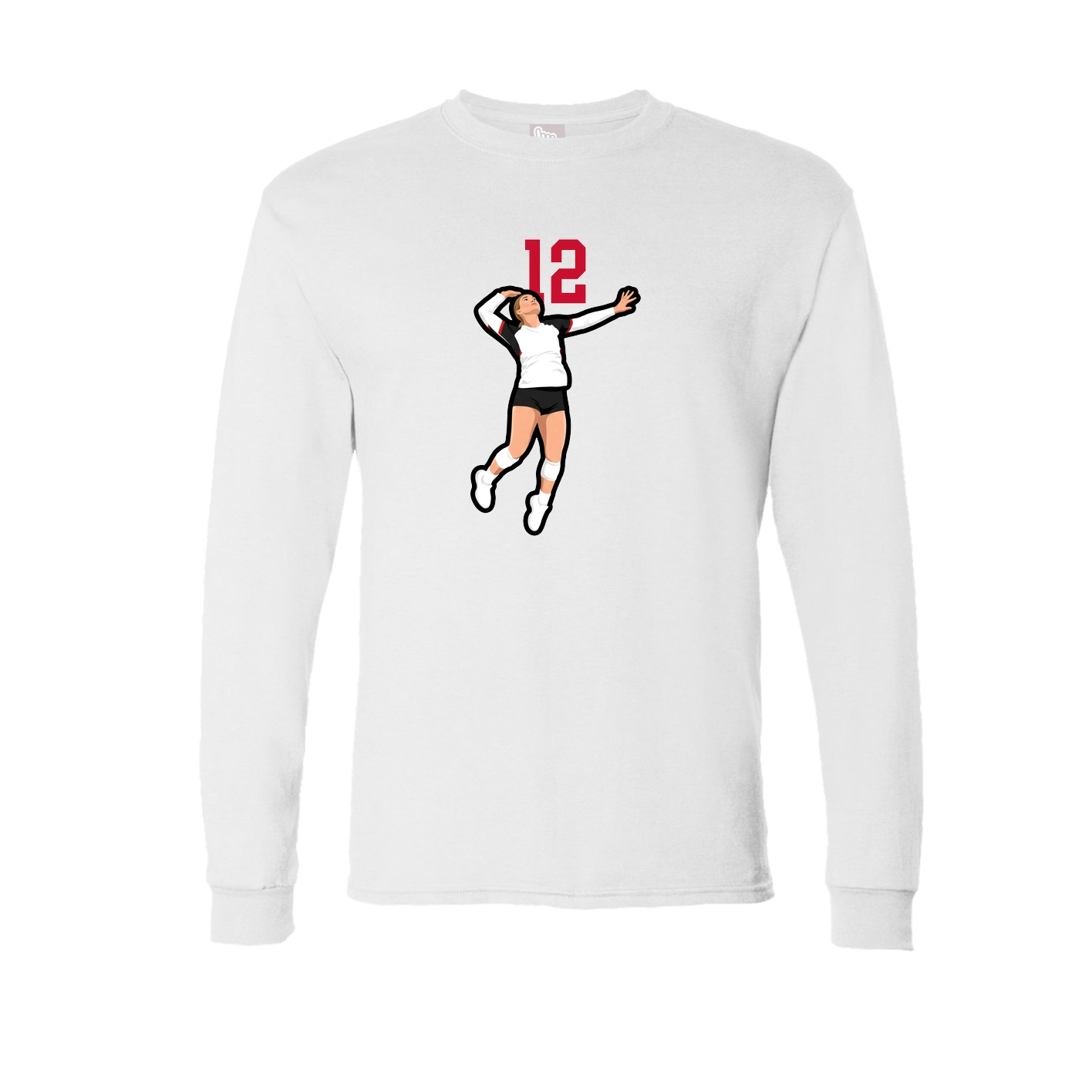 Long Sleeve Tee — Number Top in White