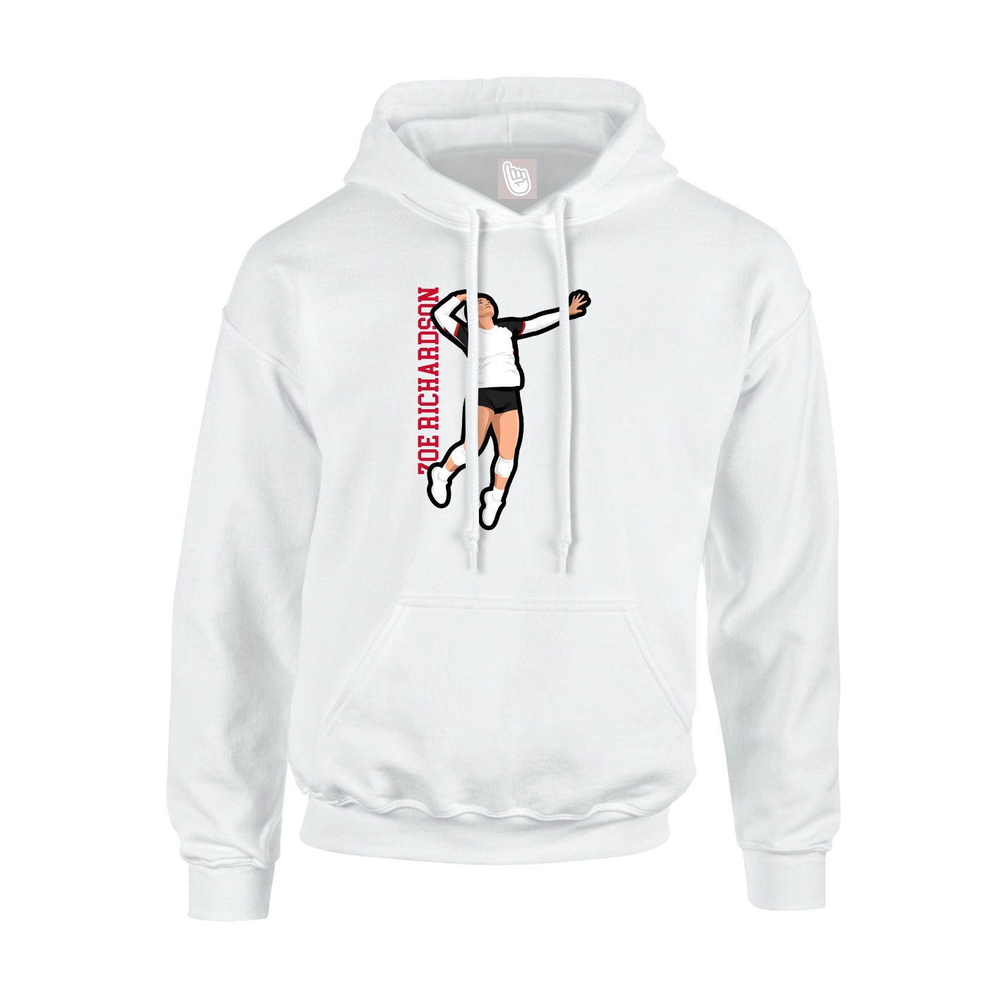 Youth Hoodie — Name Vertical in White