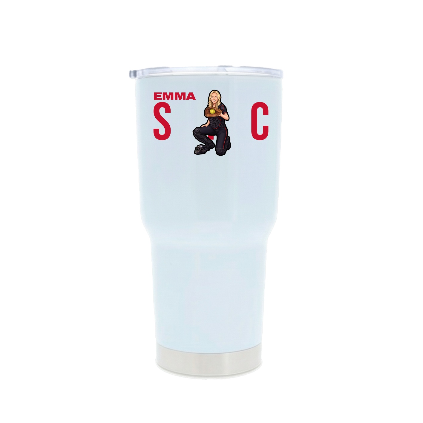 30oz Stainless Steel Tumbler — Player Name in White