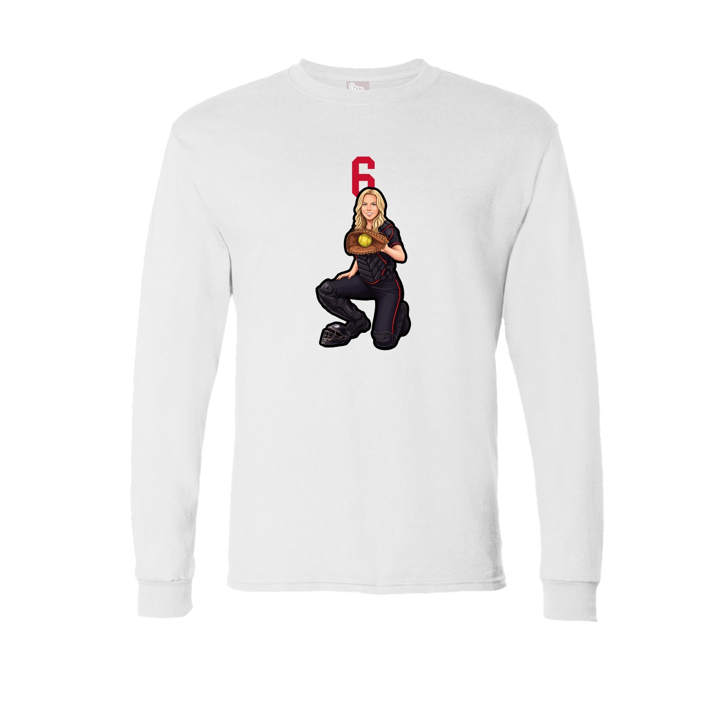 Long Sleeve Tee — Number Top in White