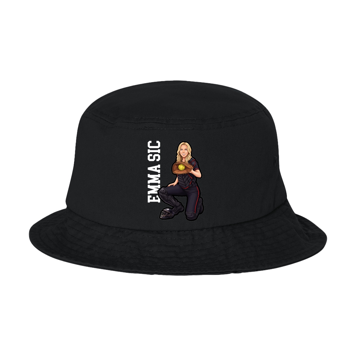 Bucket Cap — Name Vertical in Black