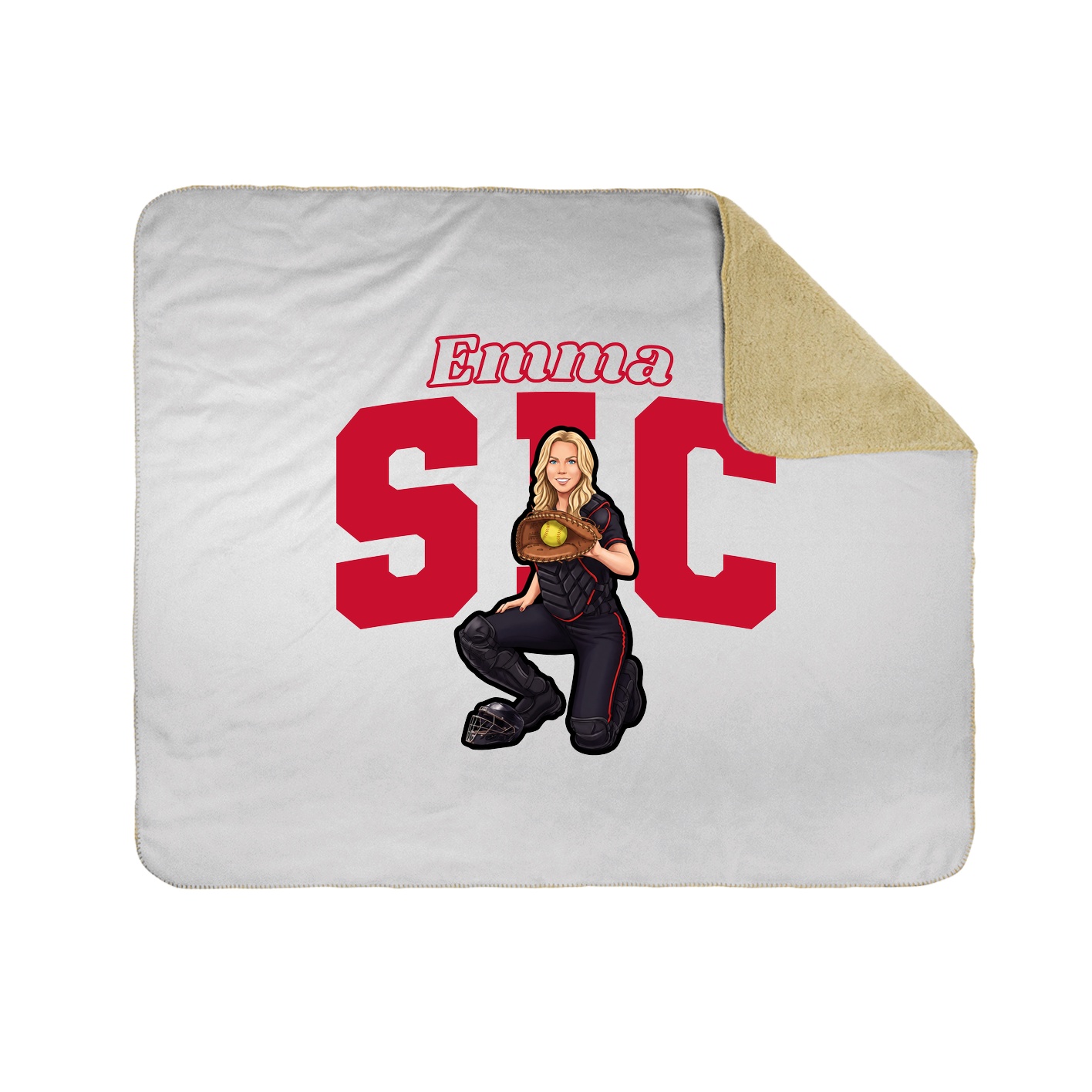 Throw Blanket — Name Arch in White