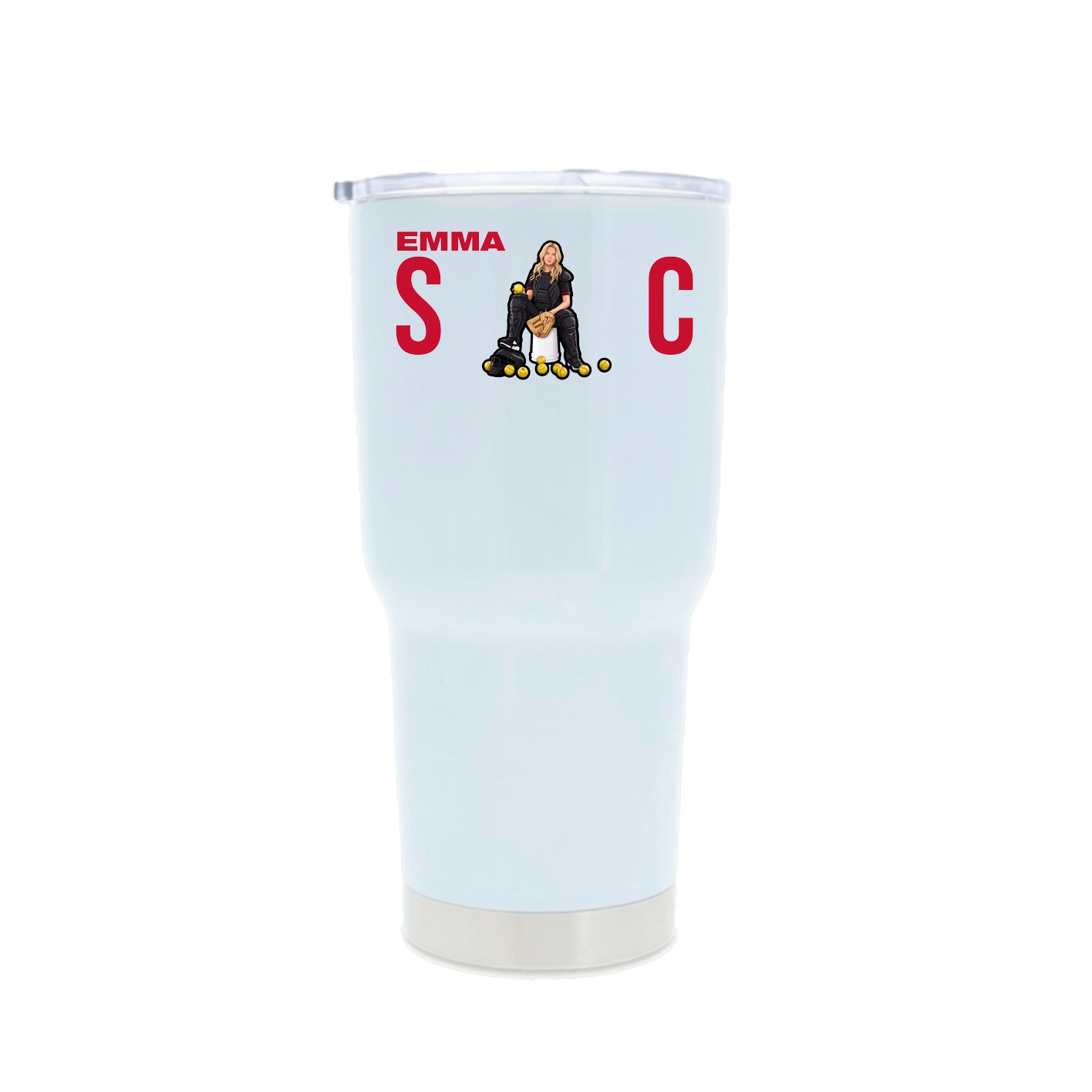 30oz Stainless Steel Tumbler — Player Name in White