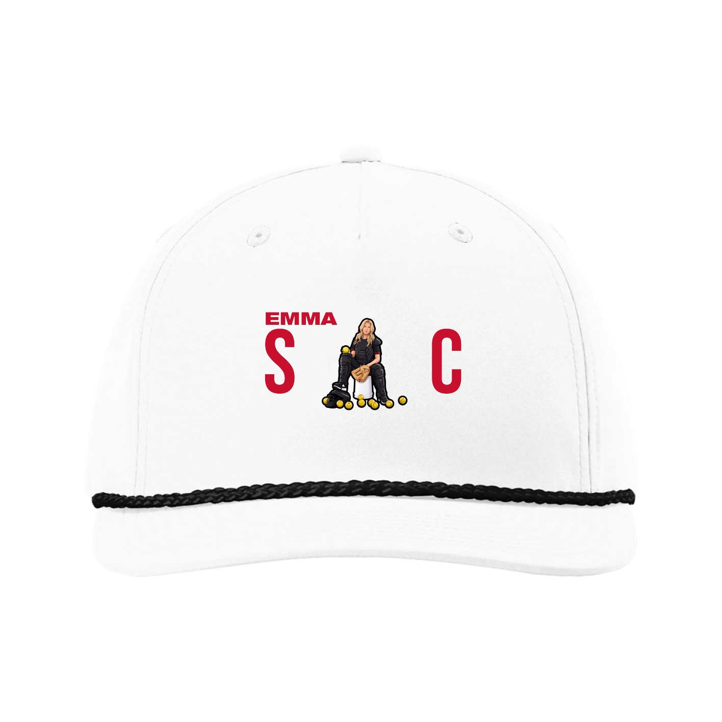 Five-Panel Classic Rope Cap — Player Name in White