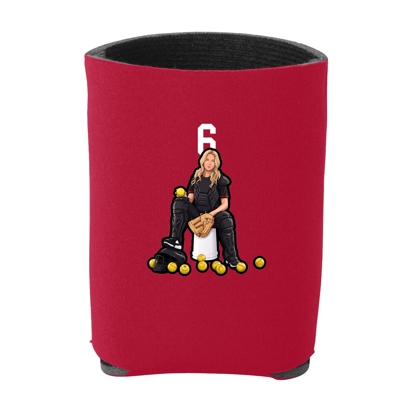 Can Holder — Number Top in Red