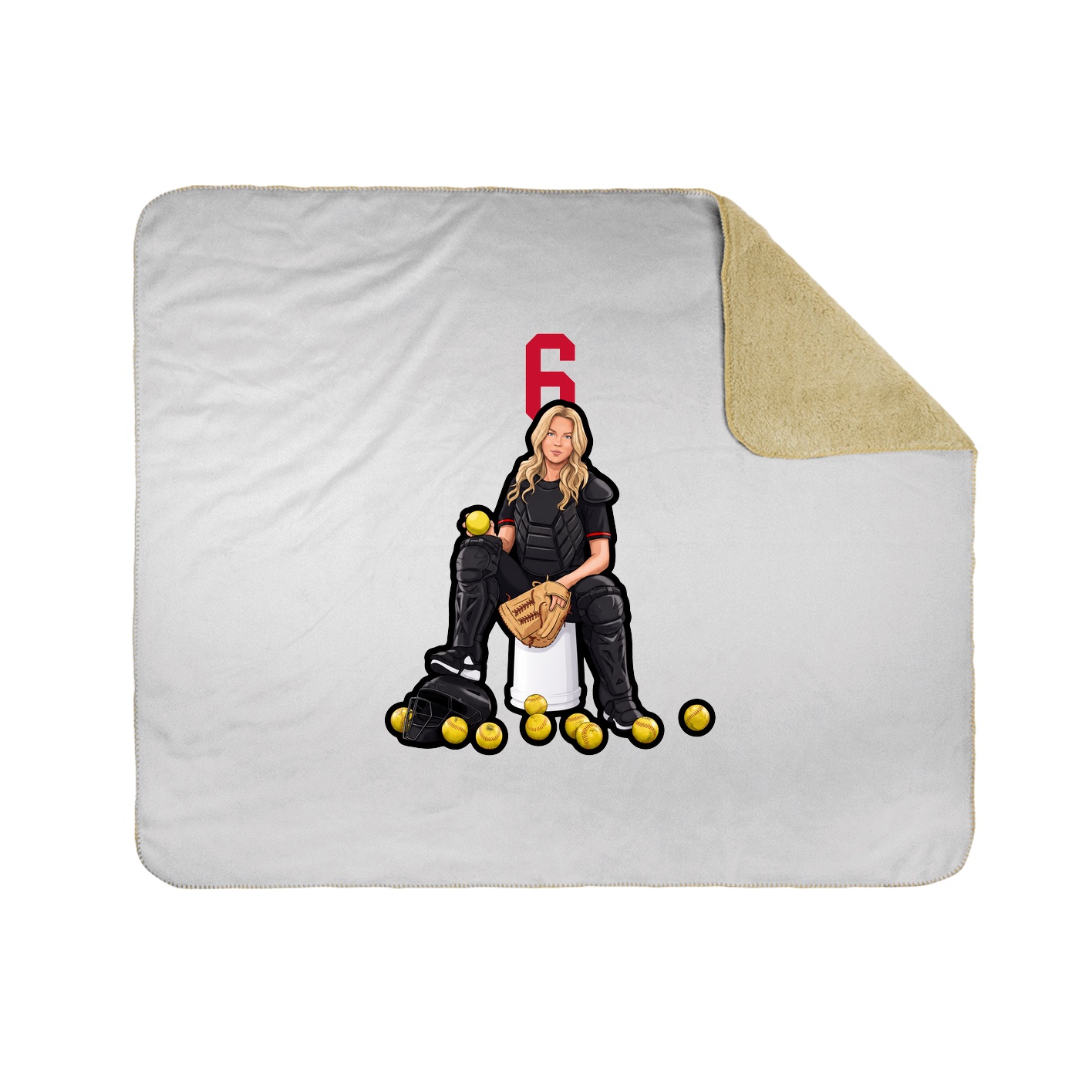 Throw Blanket — Number Top in White