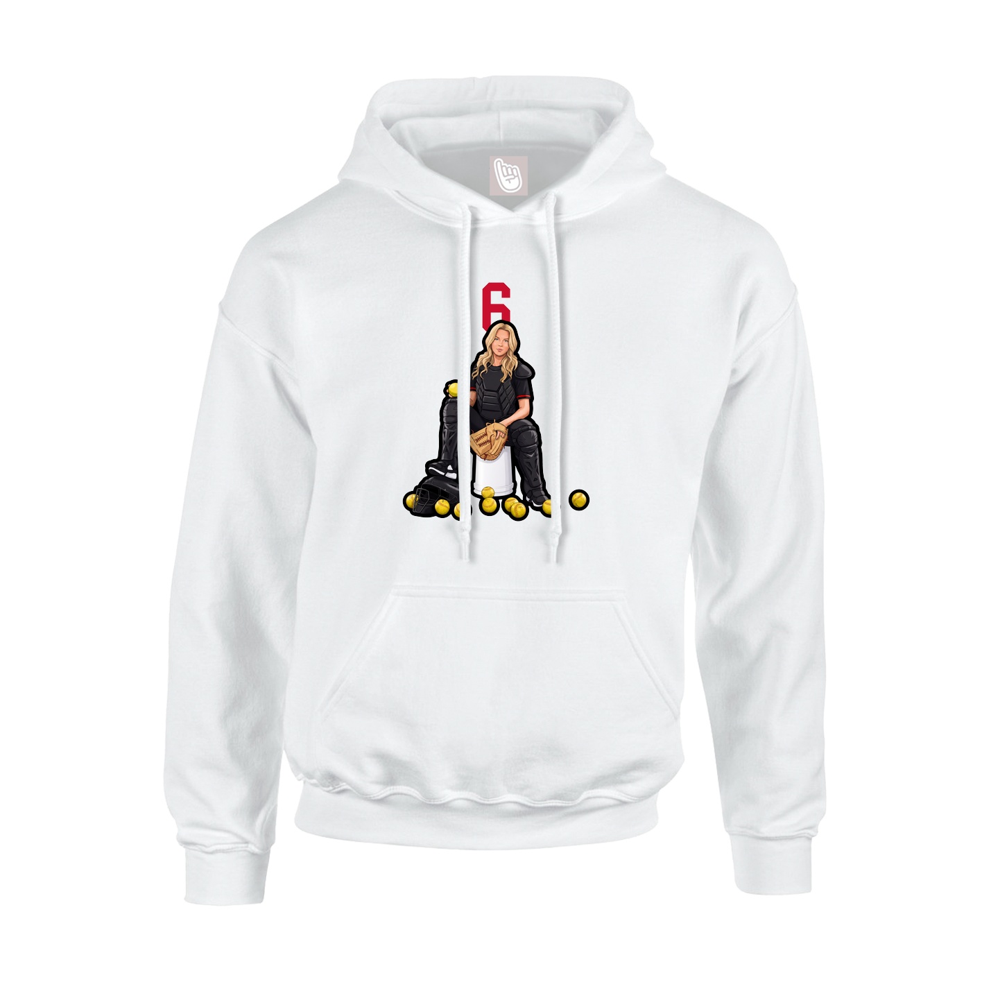 Hoodie — Number Top in White