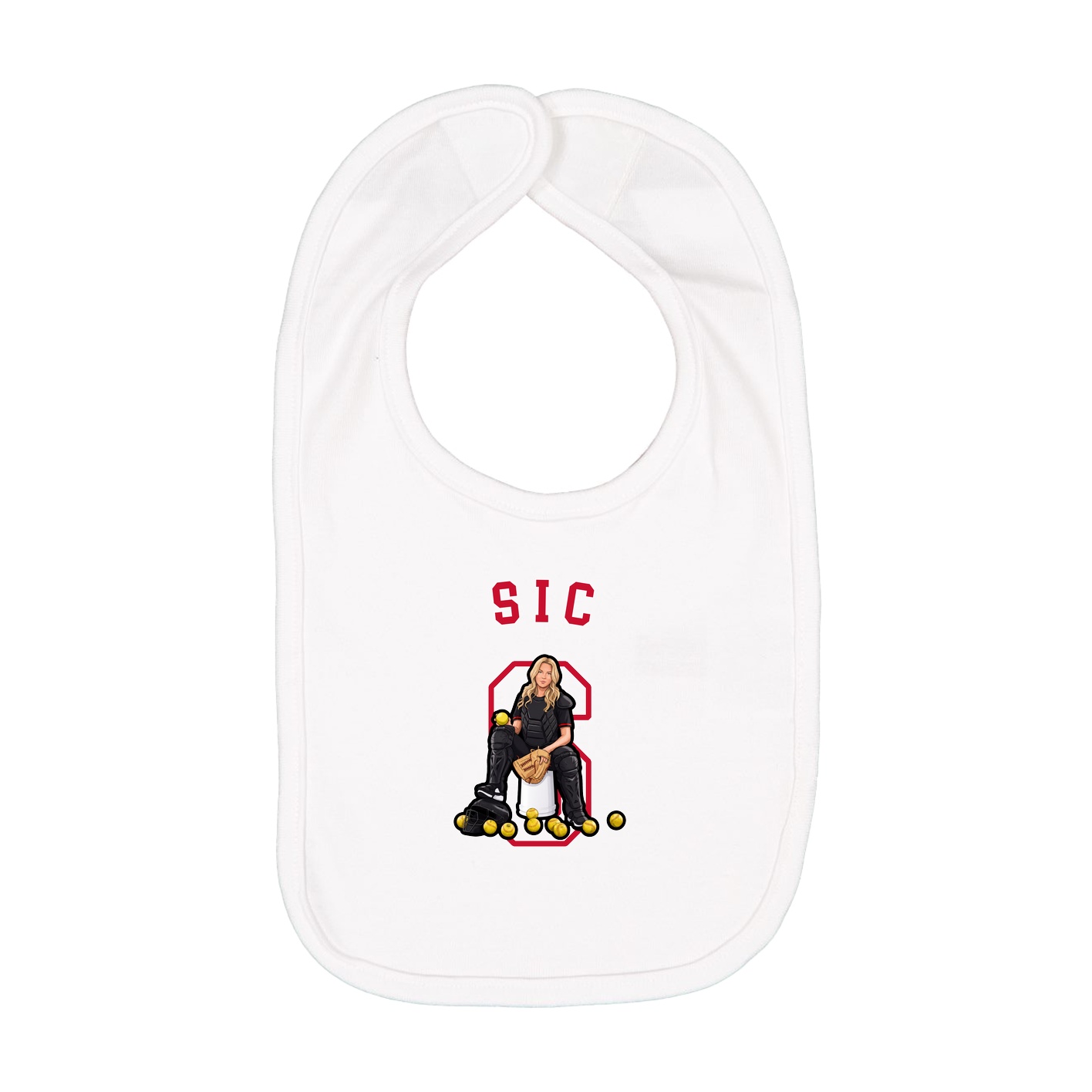 Infant Bib — Shirsey Arch in White