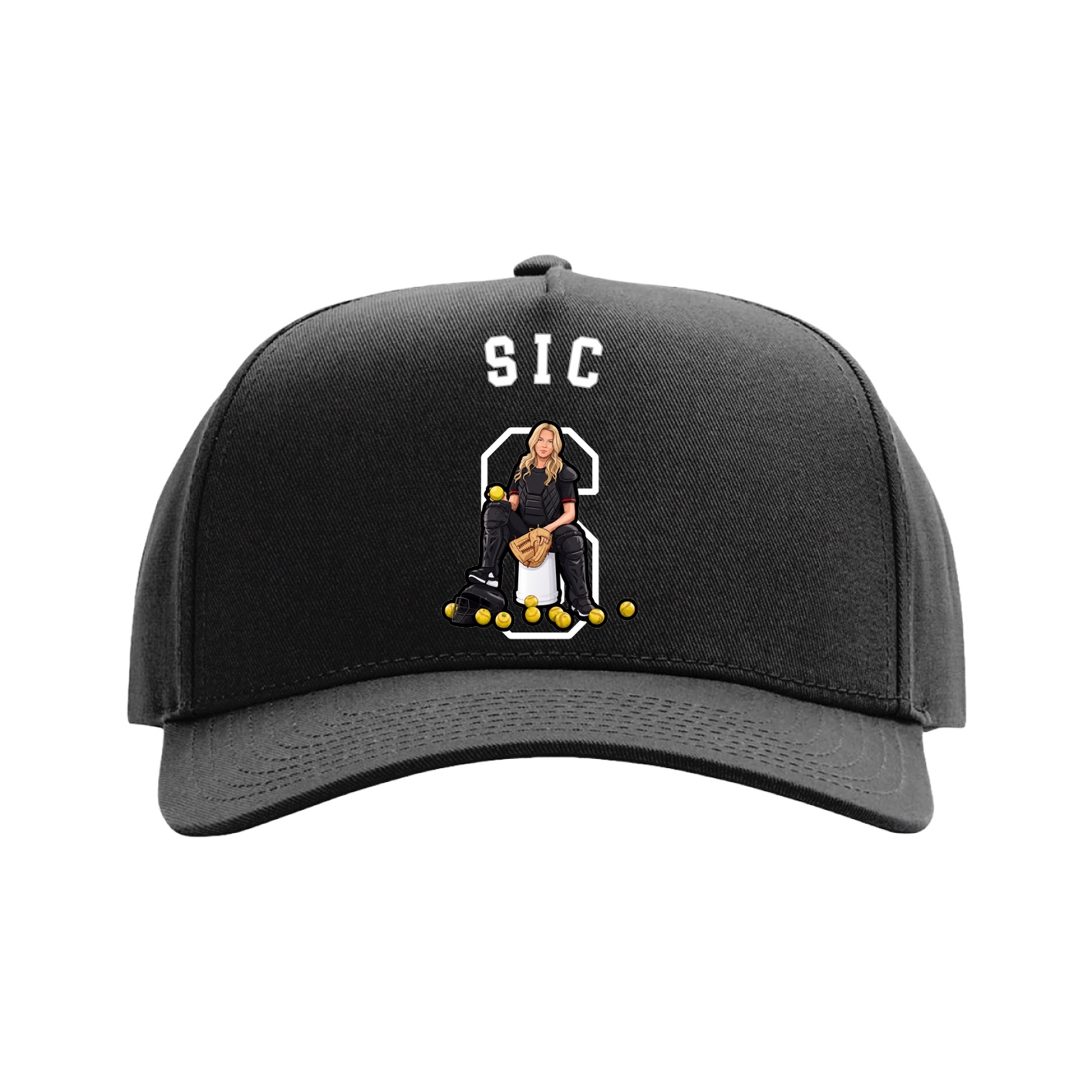 Full Fabric Five-Panel Champ Cap — Shirsey Arch in Black