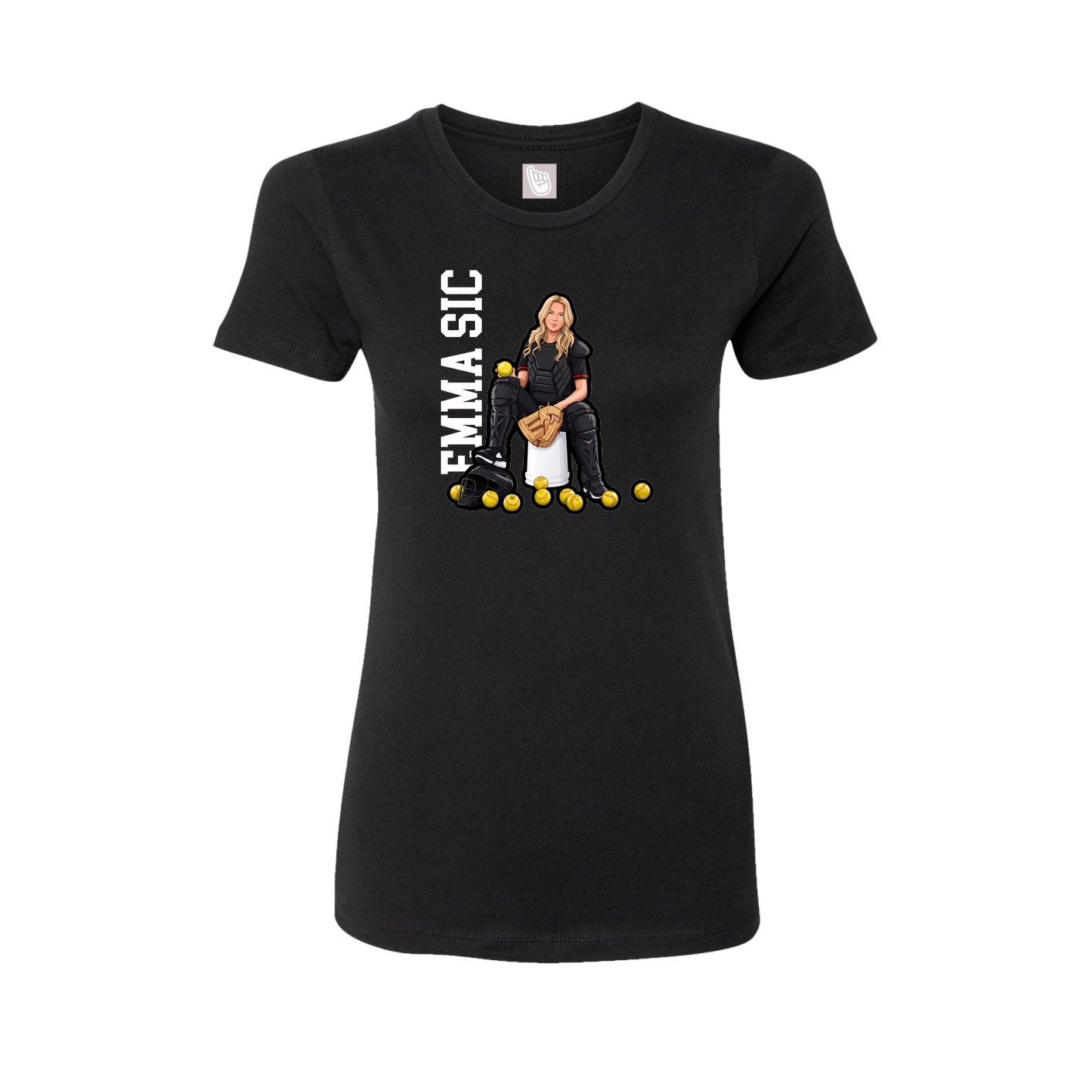 Fitted Women's Tee — Name Vertical in Black