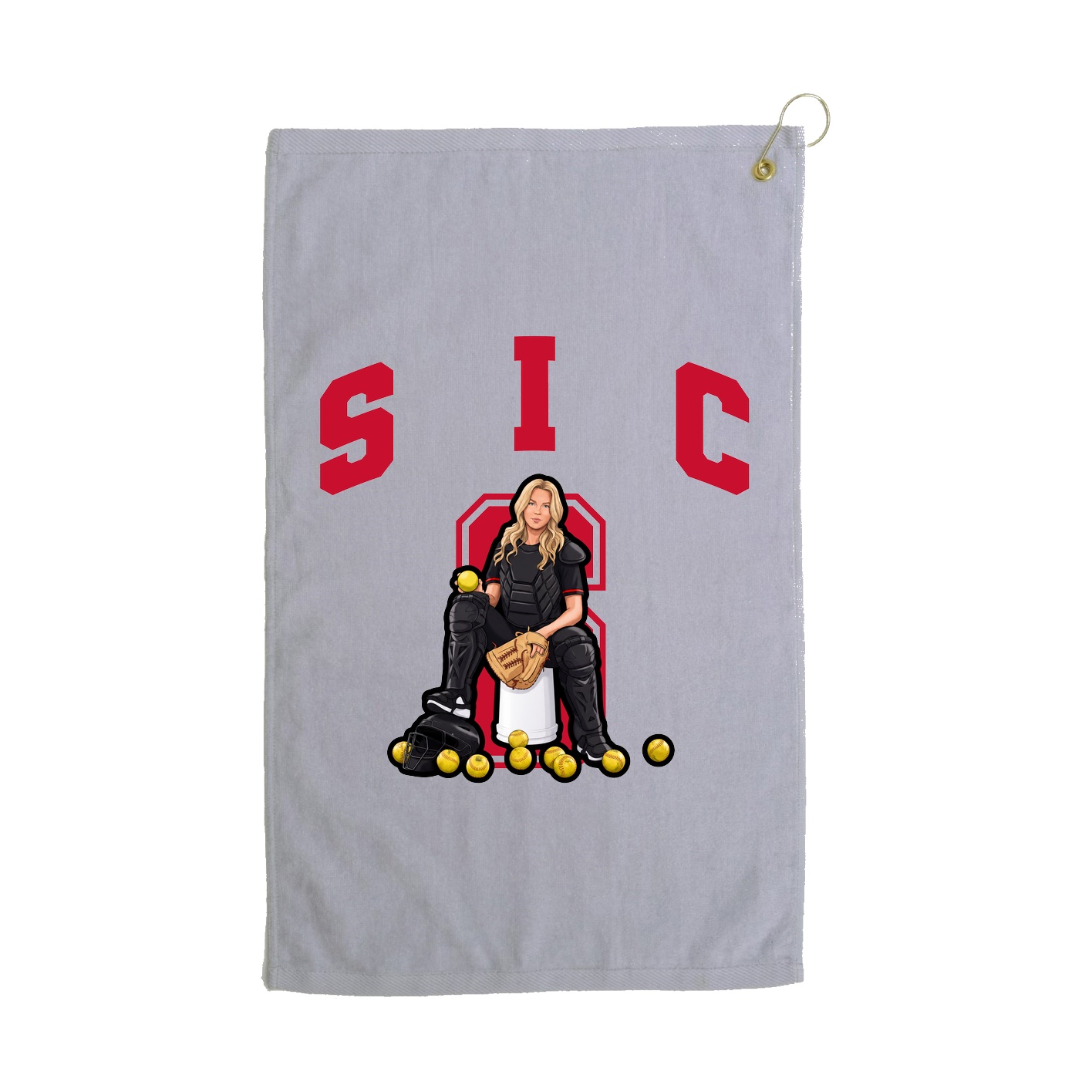 Golf Towel — Number in Grey