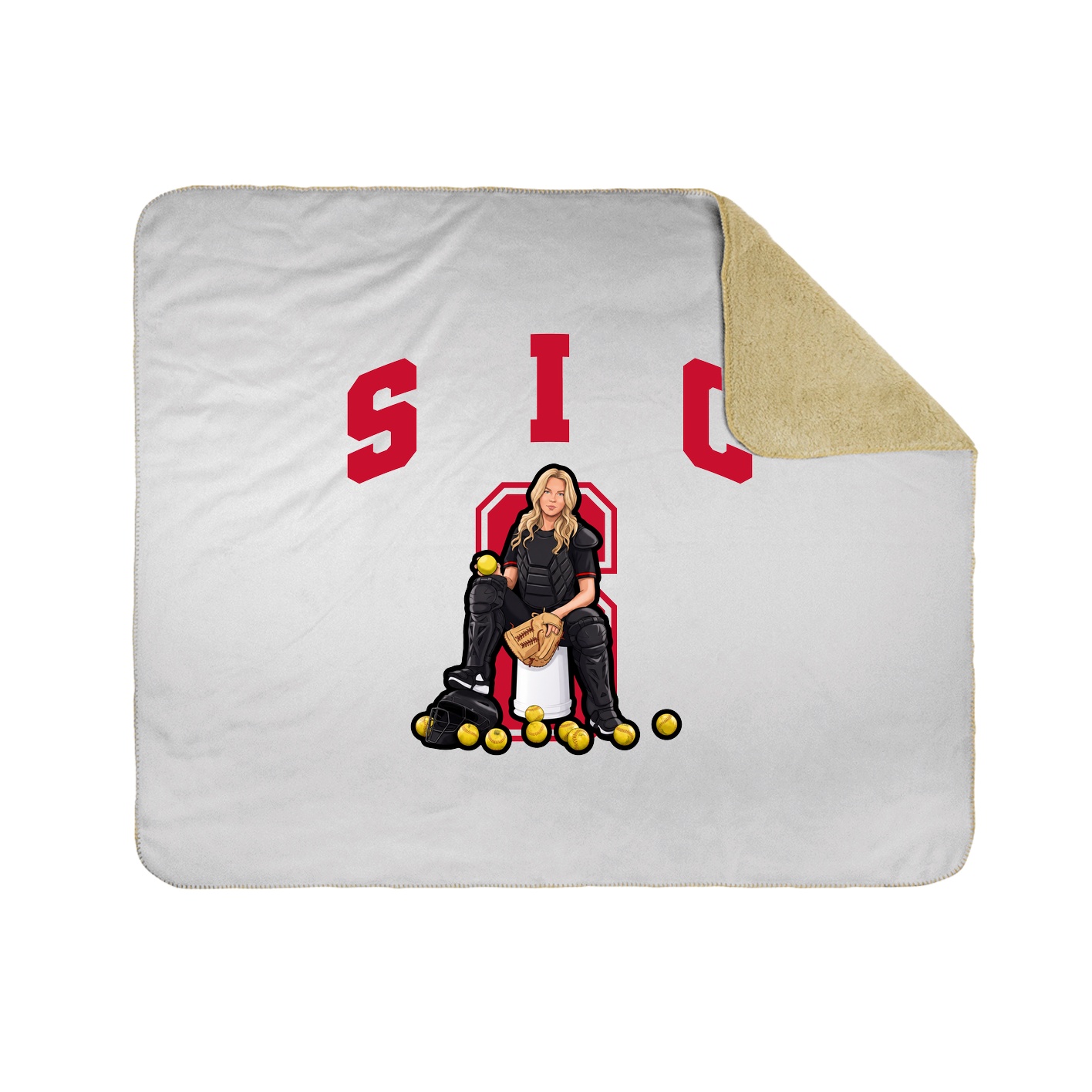 Throw Blanket — Number in White