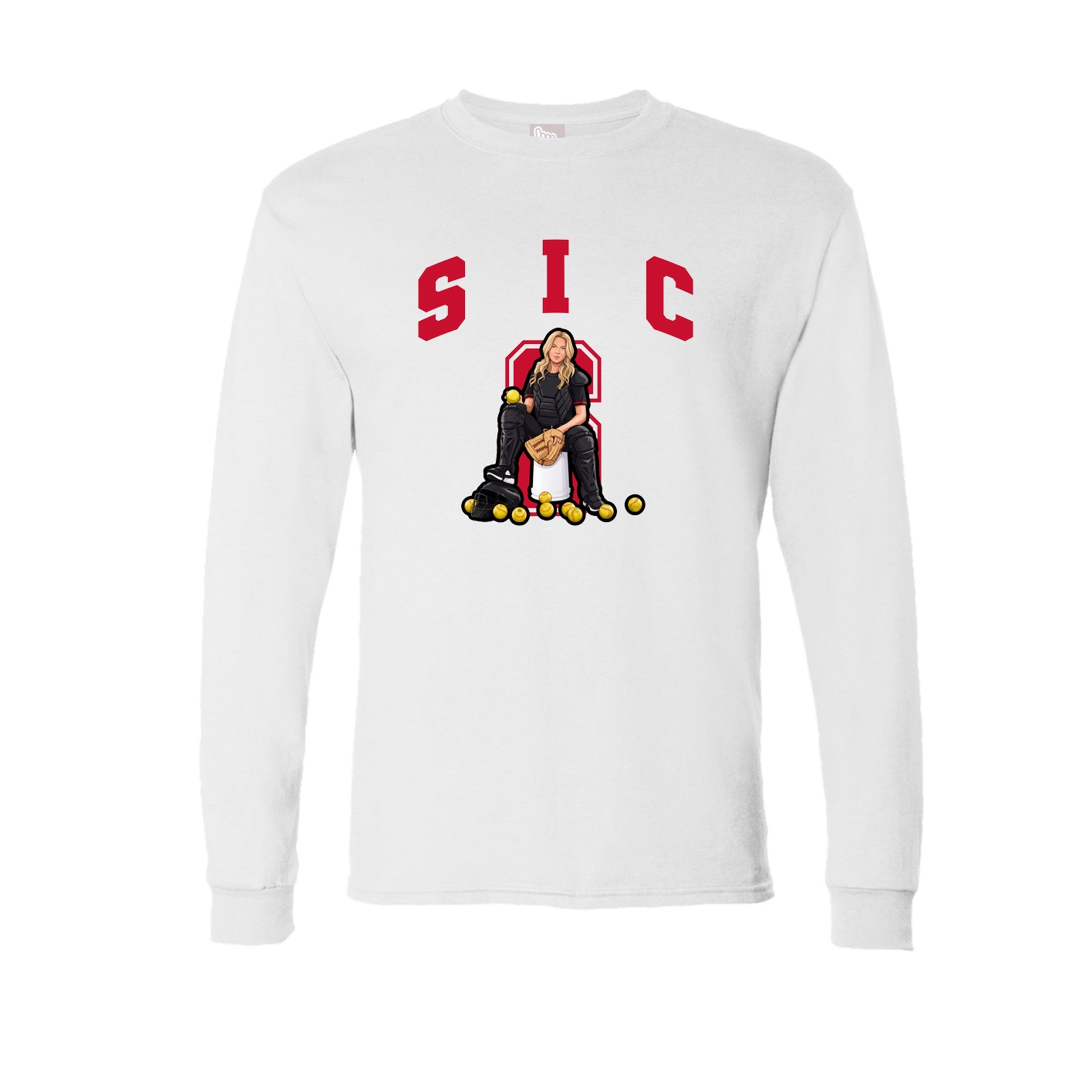 Long Sleeve Tee — Number in White