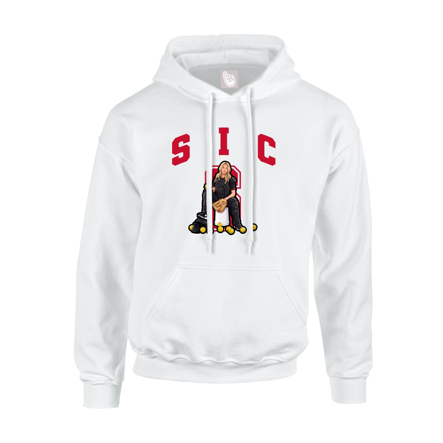 Youth Hoodie — Number in White