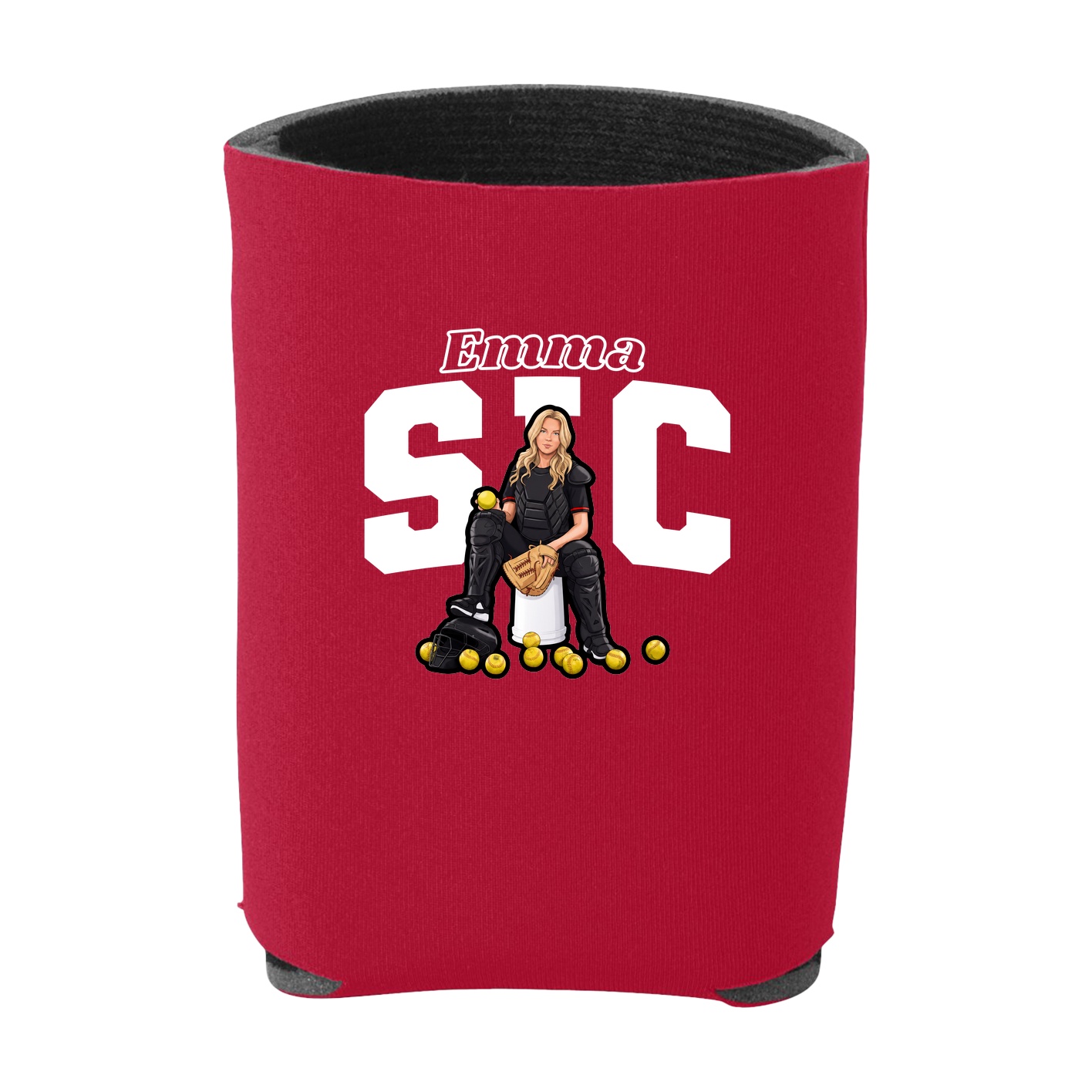 Can Holder — Name Arch in Red