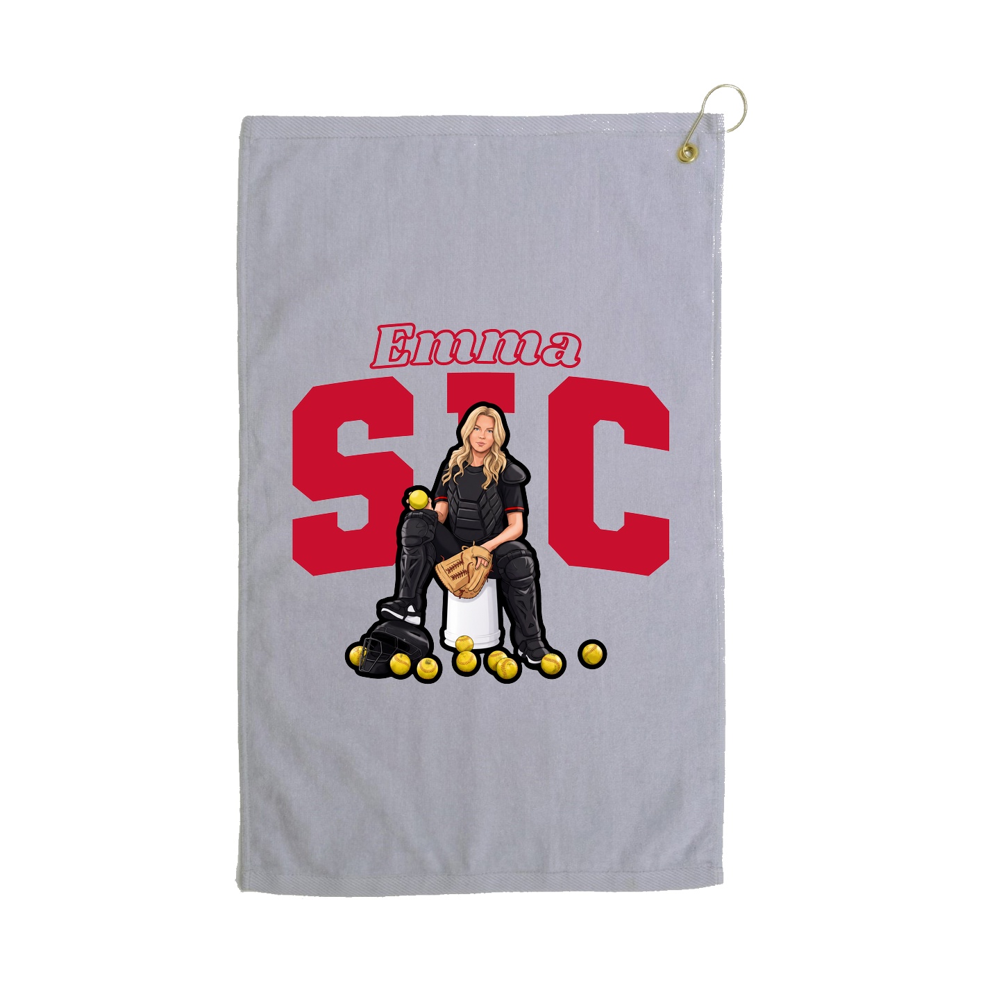 Golf Towel — Name Arch in Grey