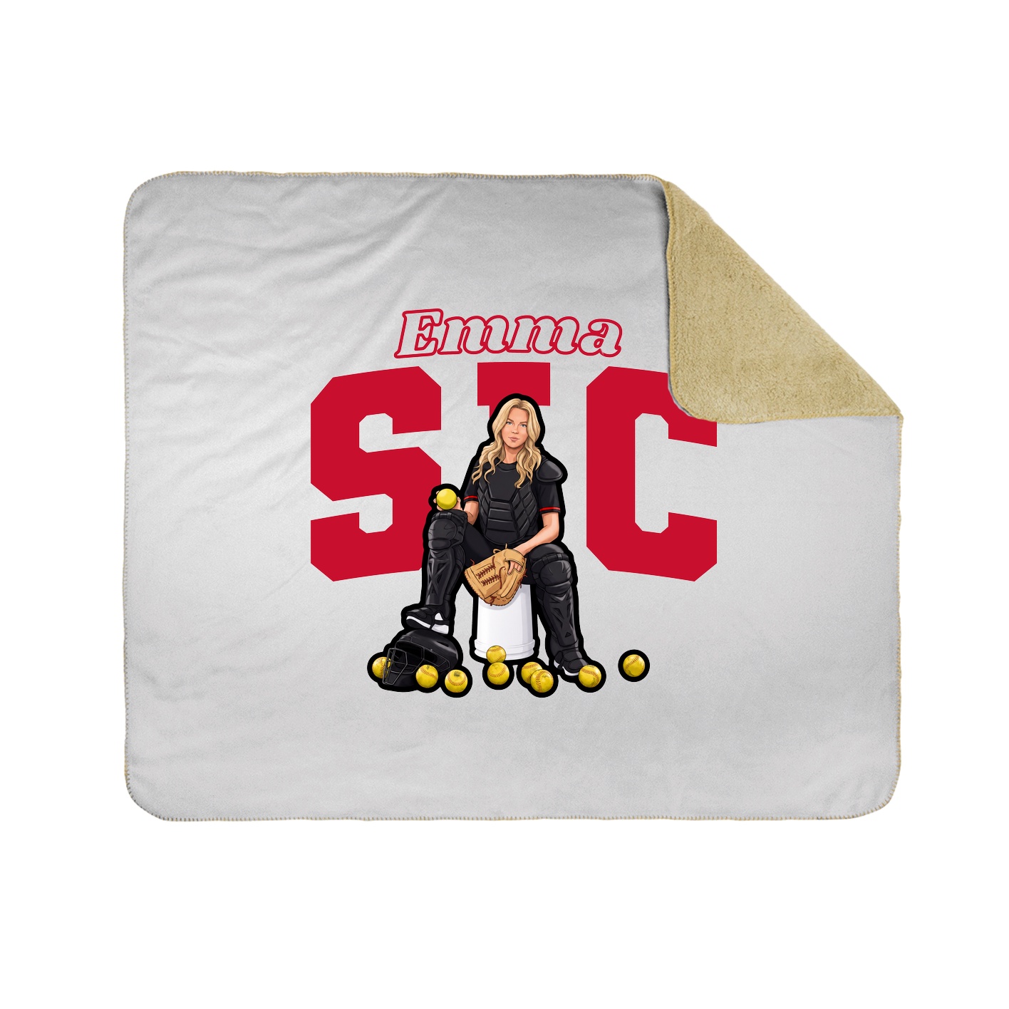 Throw Blanket — Name Arch in White