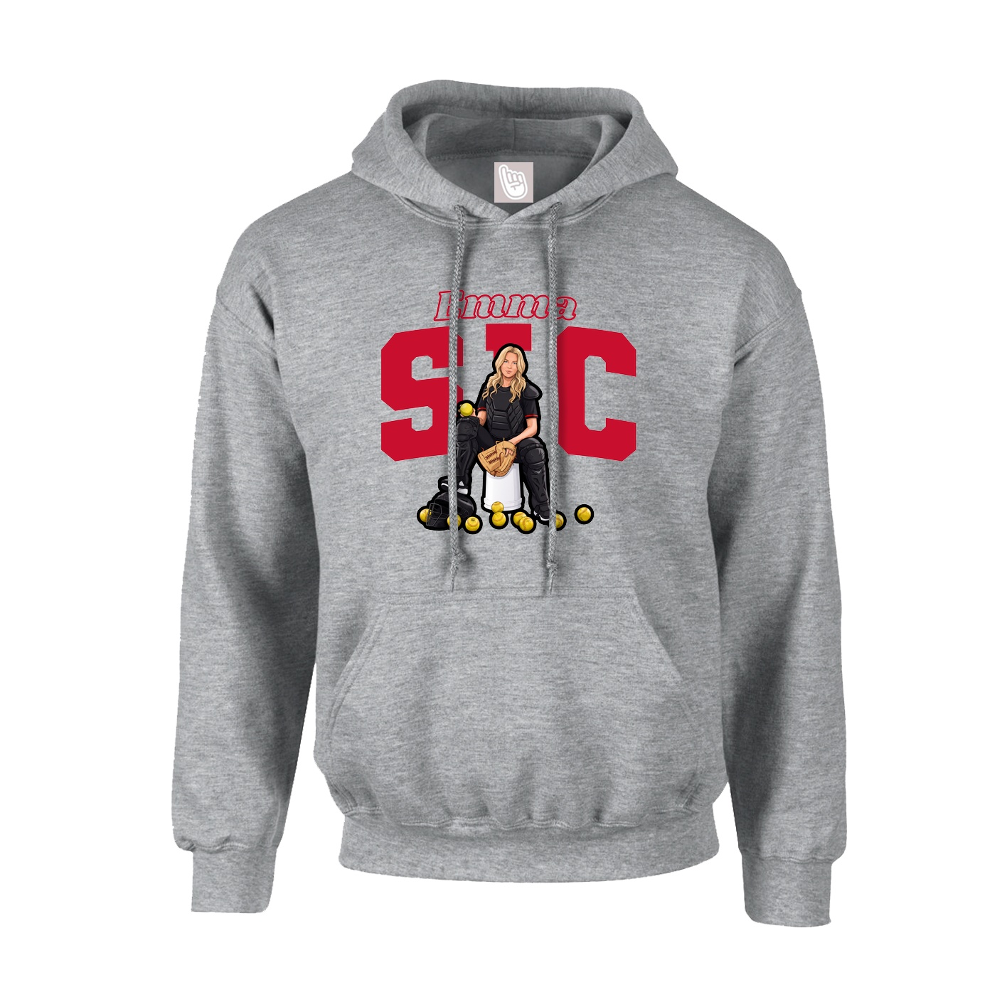 Youth Hoodie — Name Arch in Grey