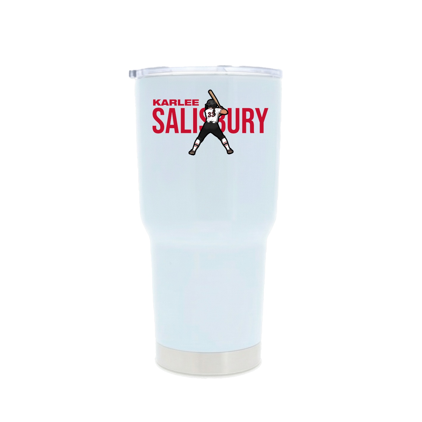 30oz Stainless Steel Tumbler — Player Name in White