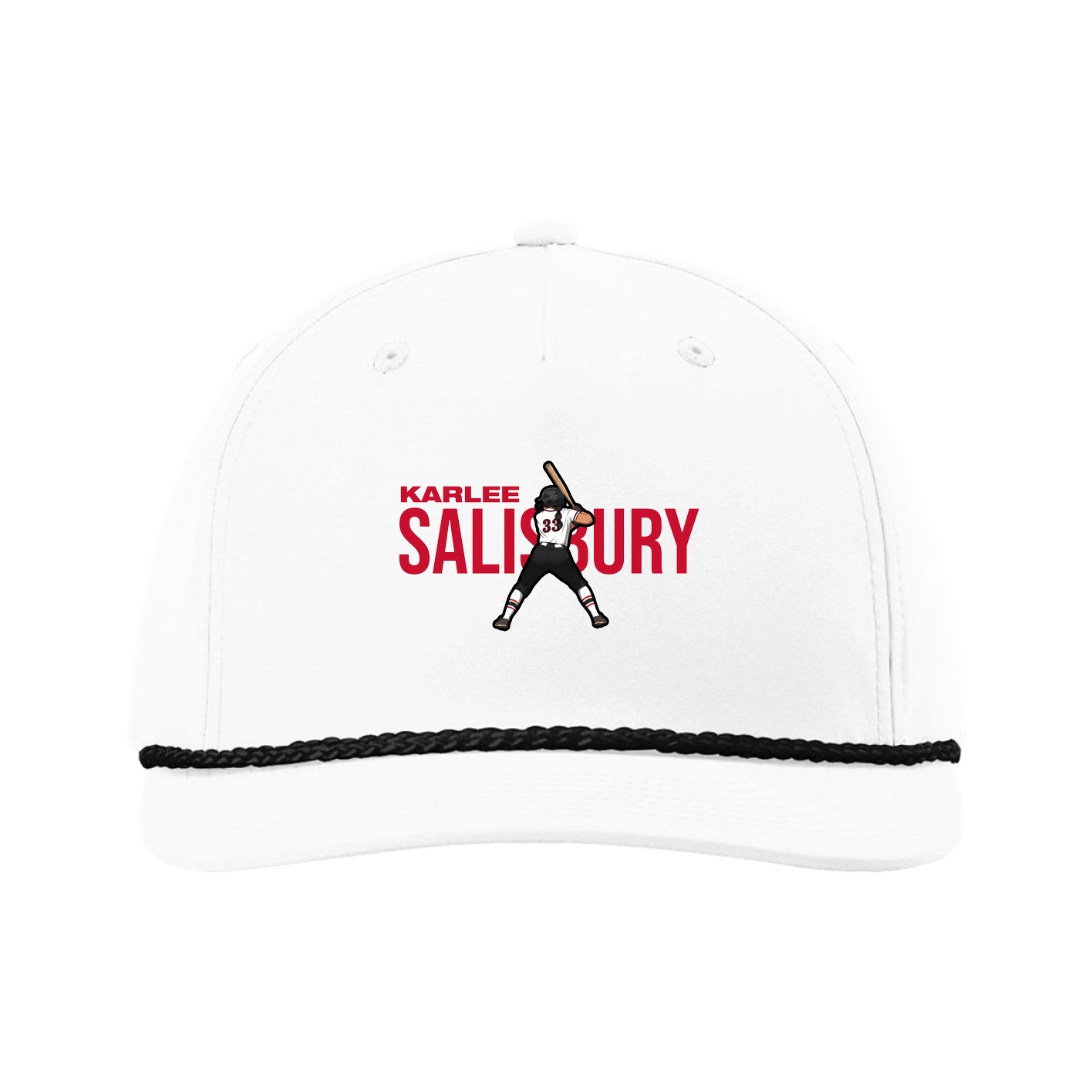 Five-Panel Classic Rope Cap — Player Name in White